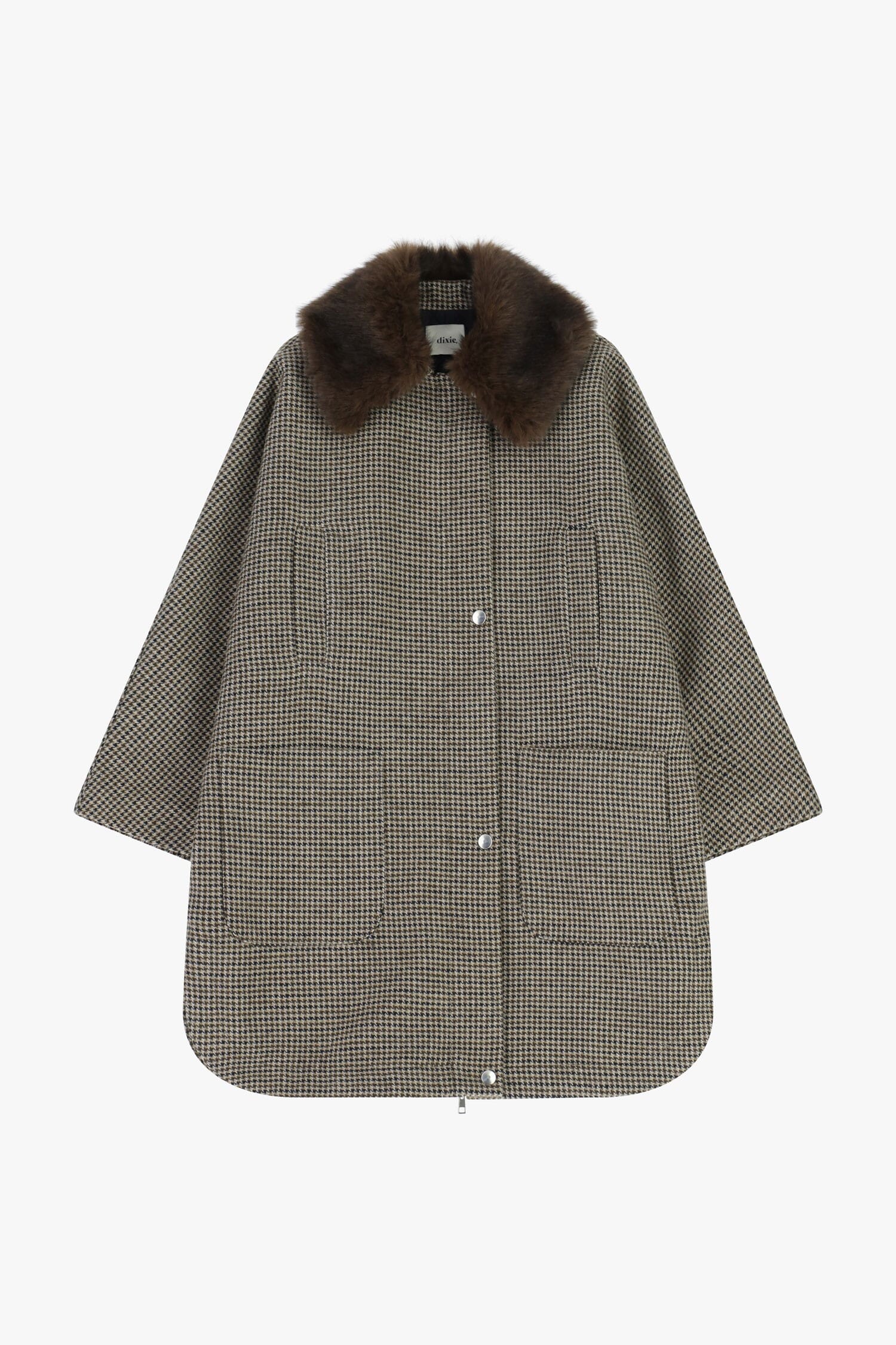 Manteau imprimé Pied De Poule avec col large Dixie