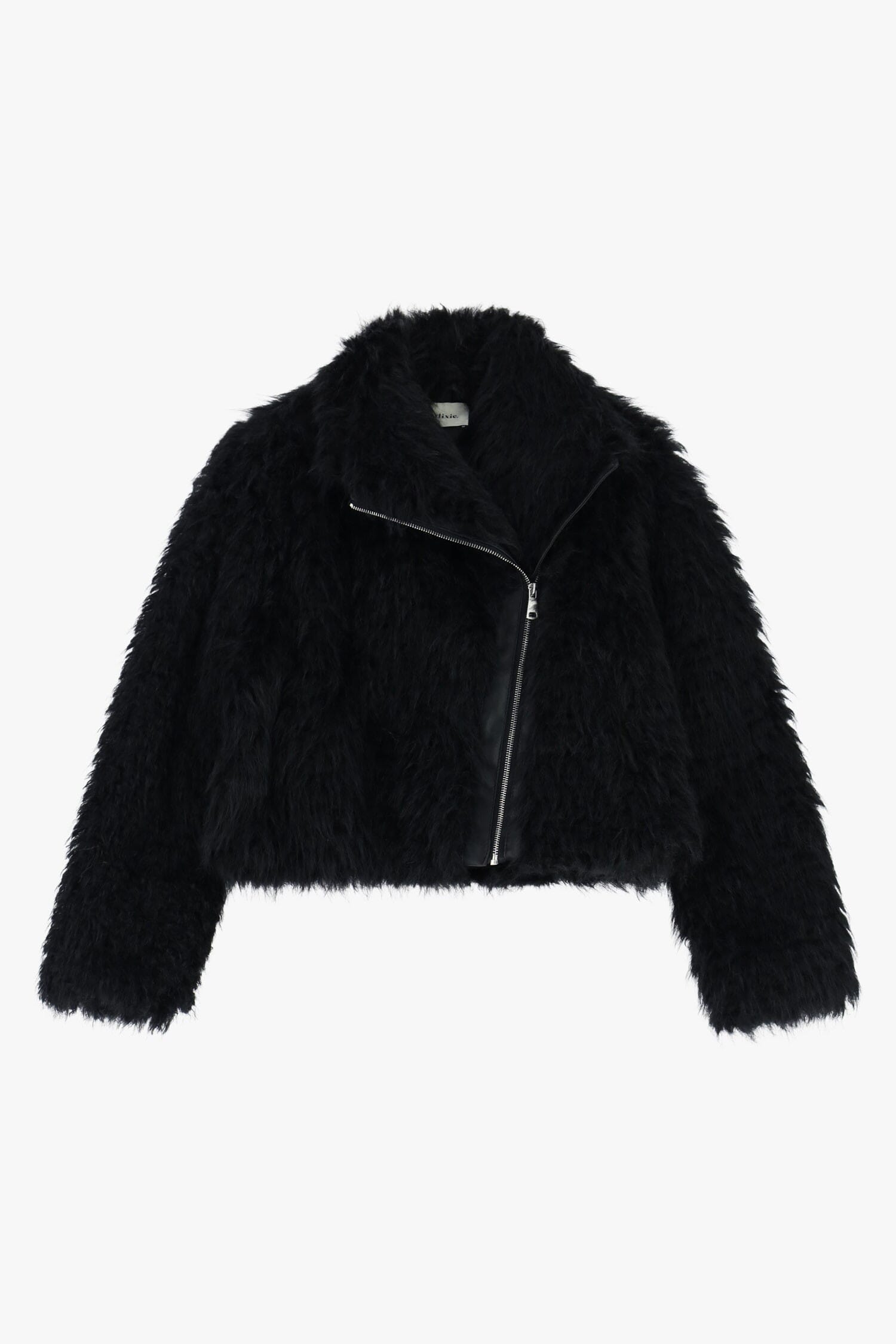 Manteau court en fourrure synthétique Dixie avec fermeture éclair latérale