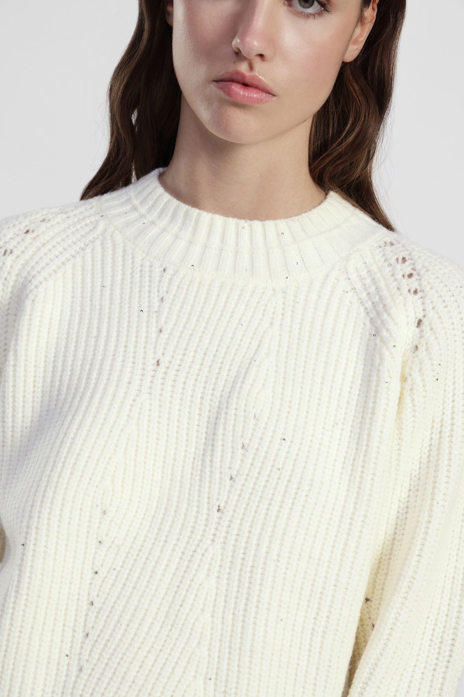 Dixie Coarse Knitted Sweater With Sequins