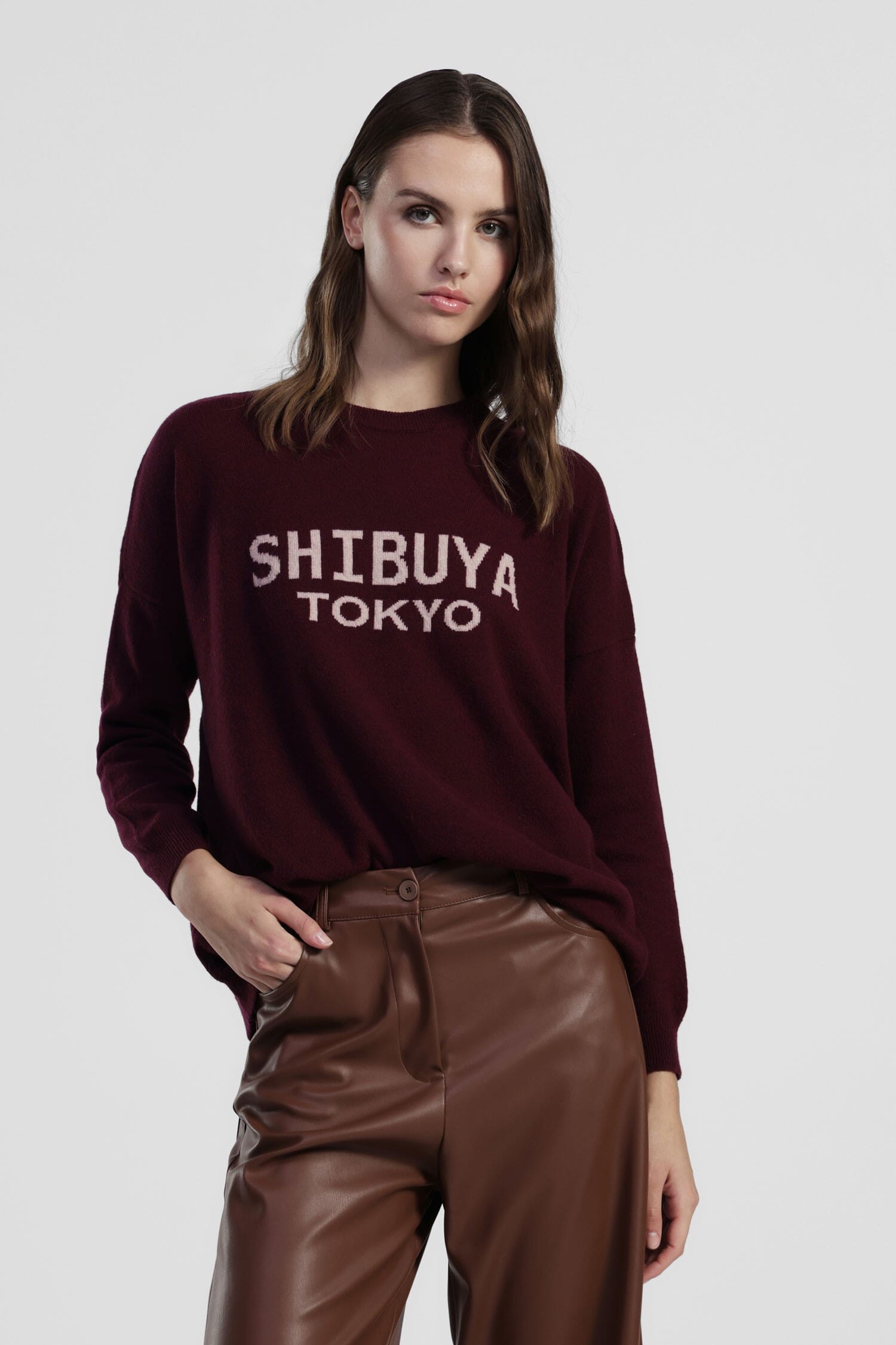 City Print Crew Neck Sweater Front Dixie