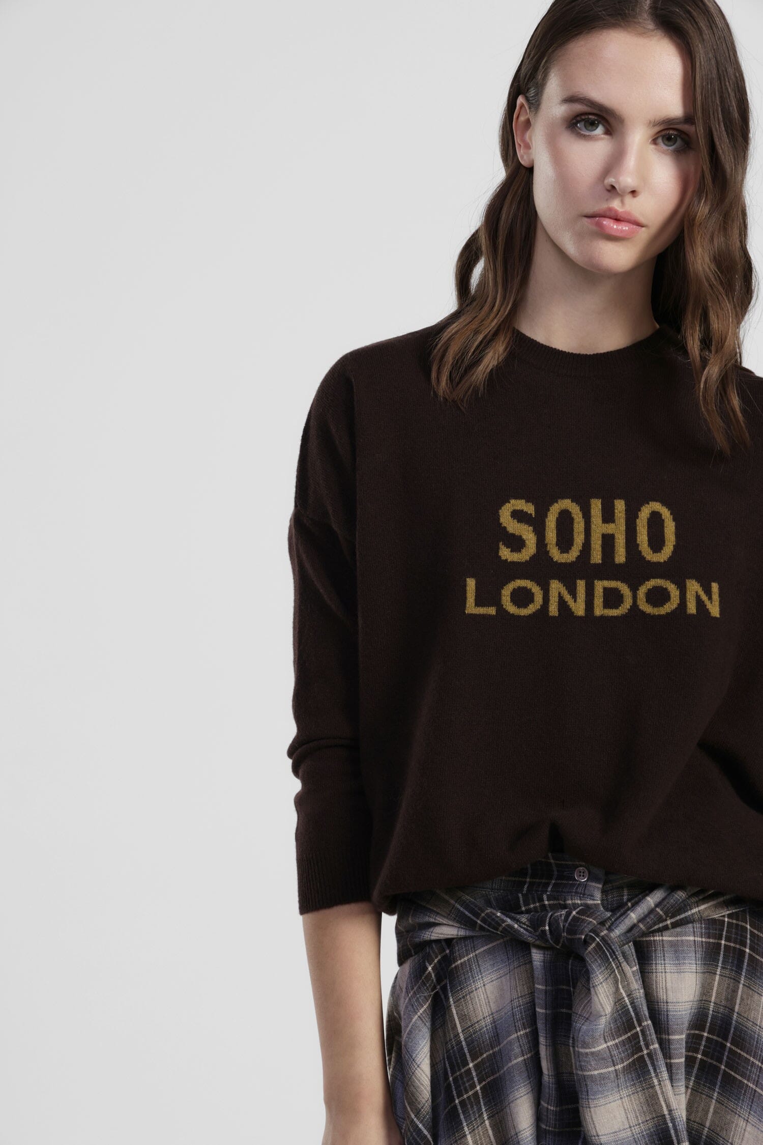 City Print Crew Neck Sweater Front Dixie