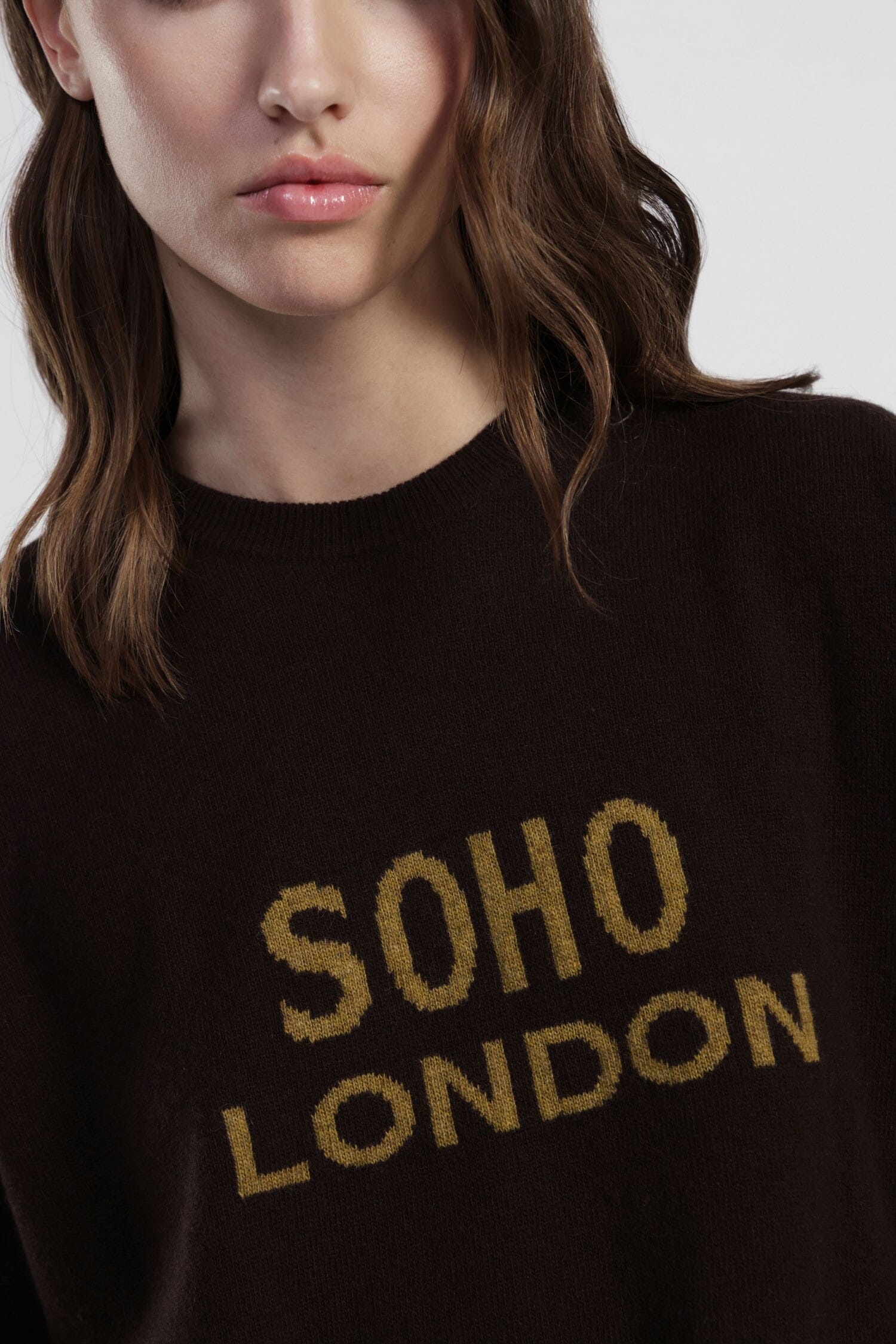 City Print Crew Neck Sweater Front Dixie