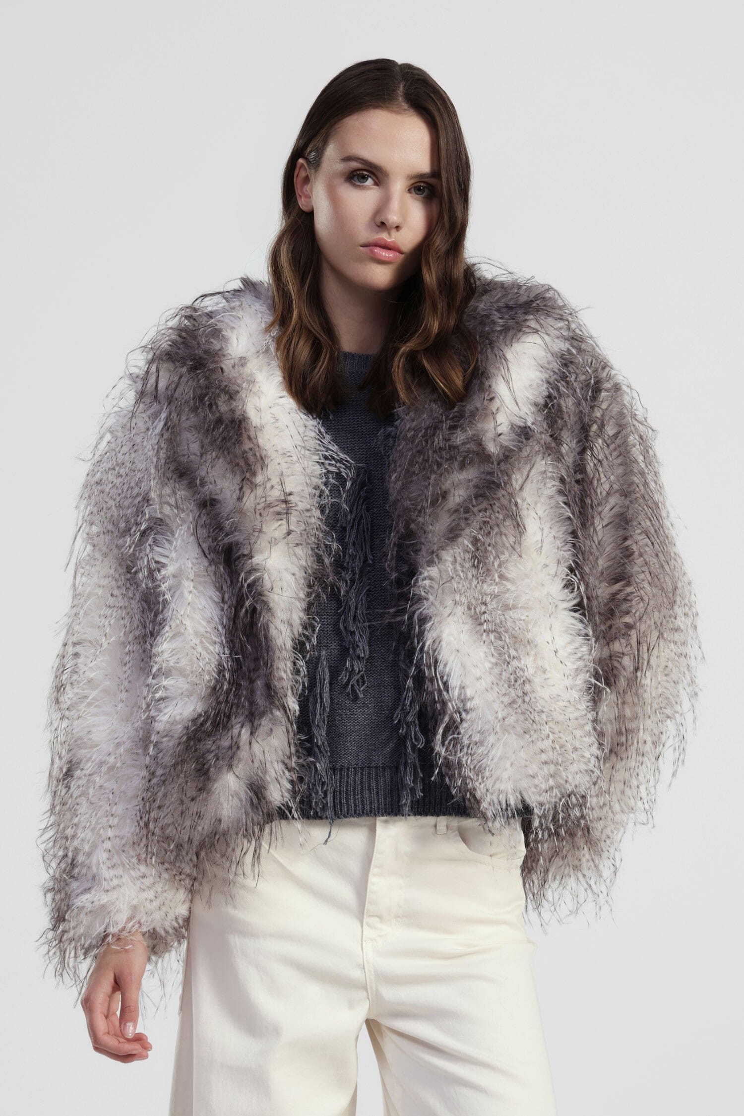 Eco-Fur Corta Con Motivo Sfumato E Dettagli Soffici Dixie