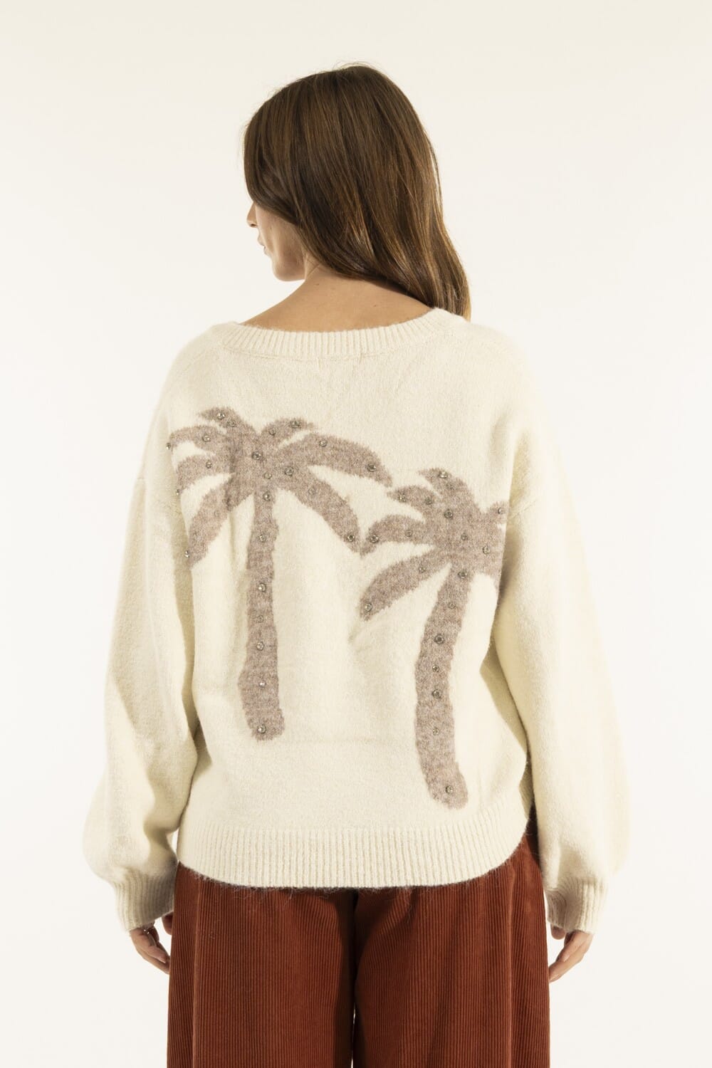 Maglia Sc.V Palme Strass Kontatto