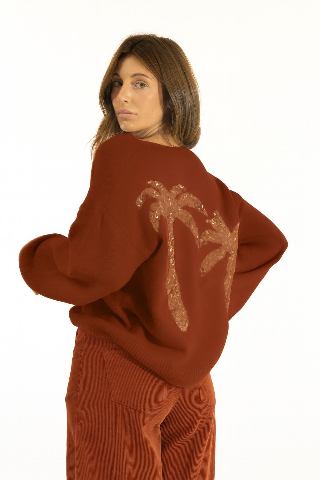 Maglia Sc.V Palme Strass Kontatto