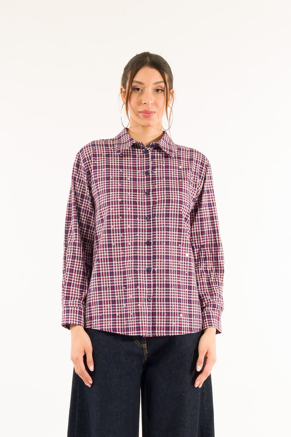 Camicia Over Strass Kontatto