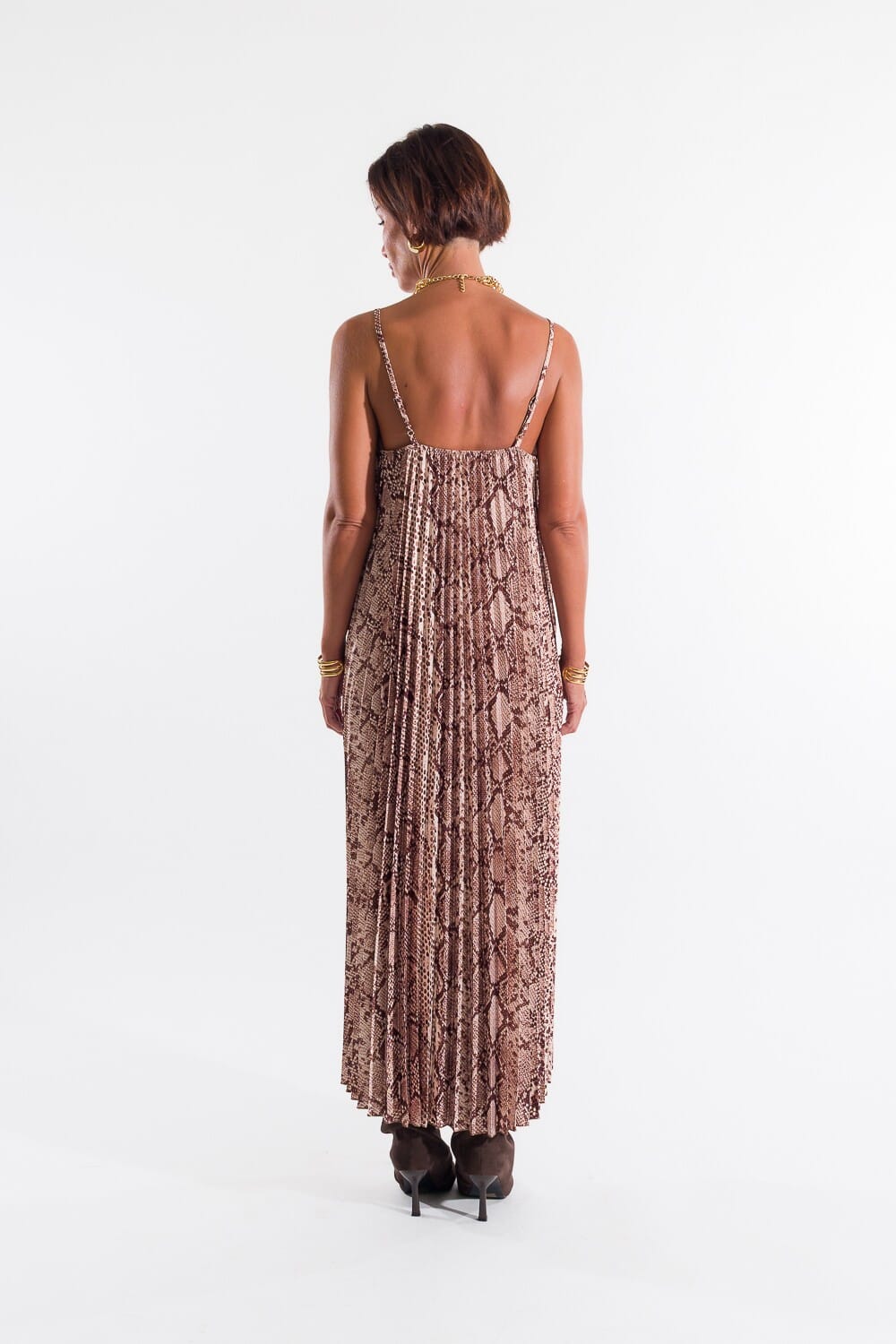 Abito Sottoveste Plisse Con Pizzo Kontatto