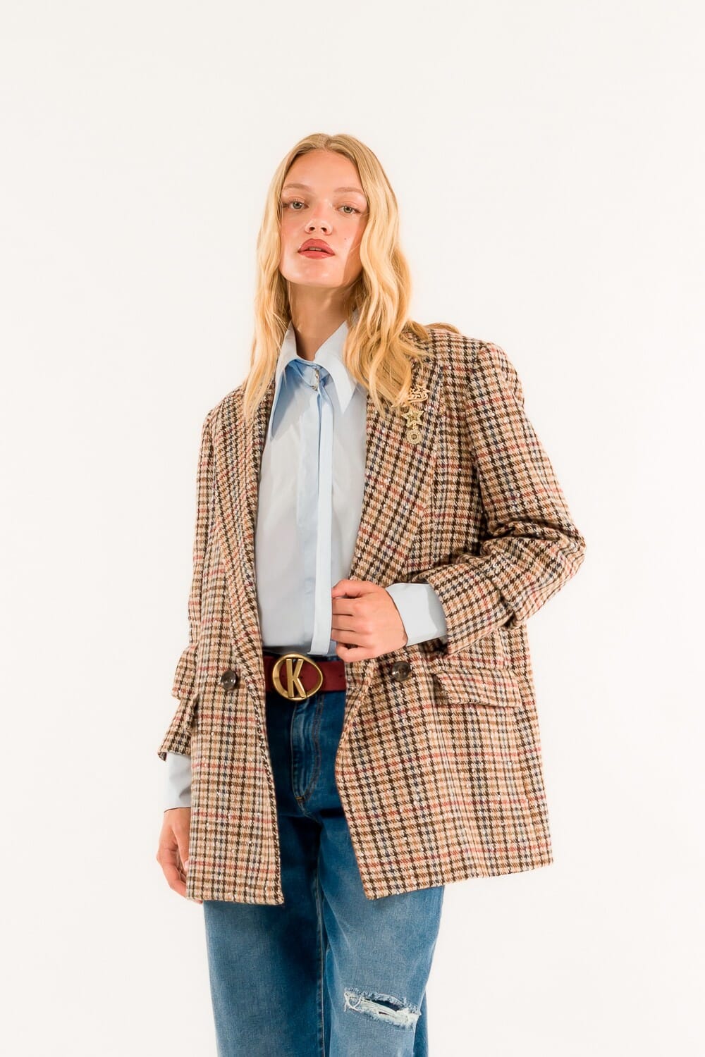 Kontatto Quadri Double-breasted Over Jacket