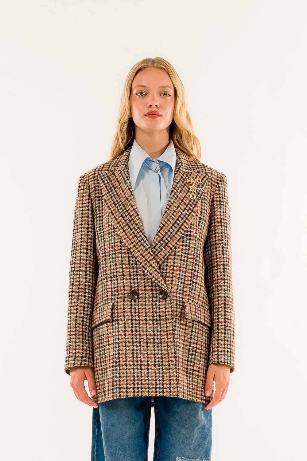 Kontatto Quadri Double-breasted Over Jacket