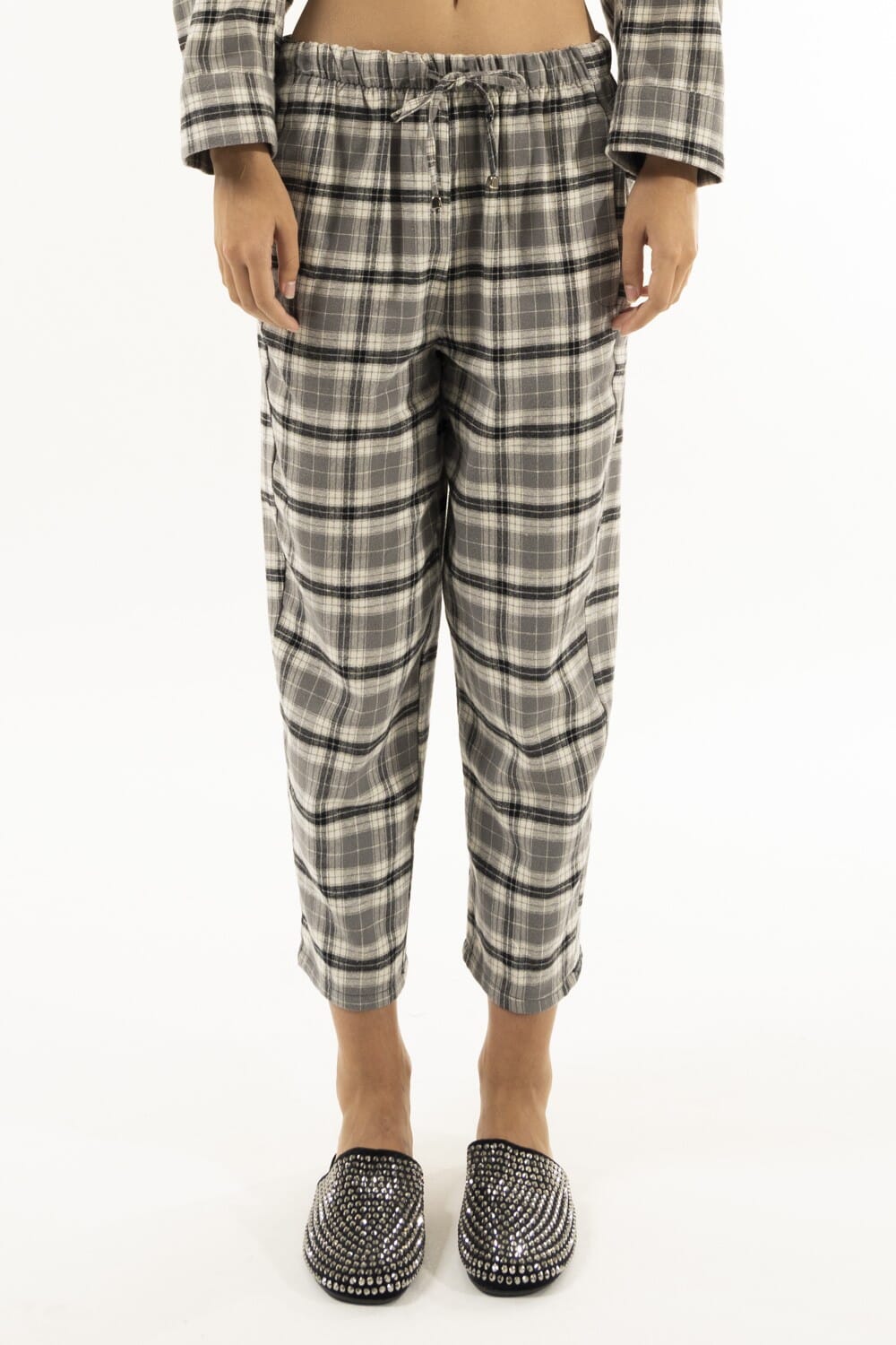 Pantalone Carrot Elastico Scozzese Kontatto