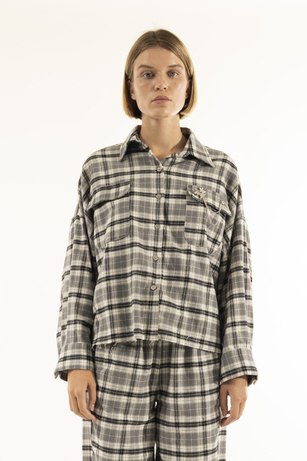 Camicia Over Sfrangiata Fondo Kontatto