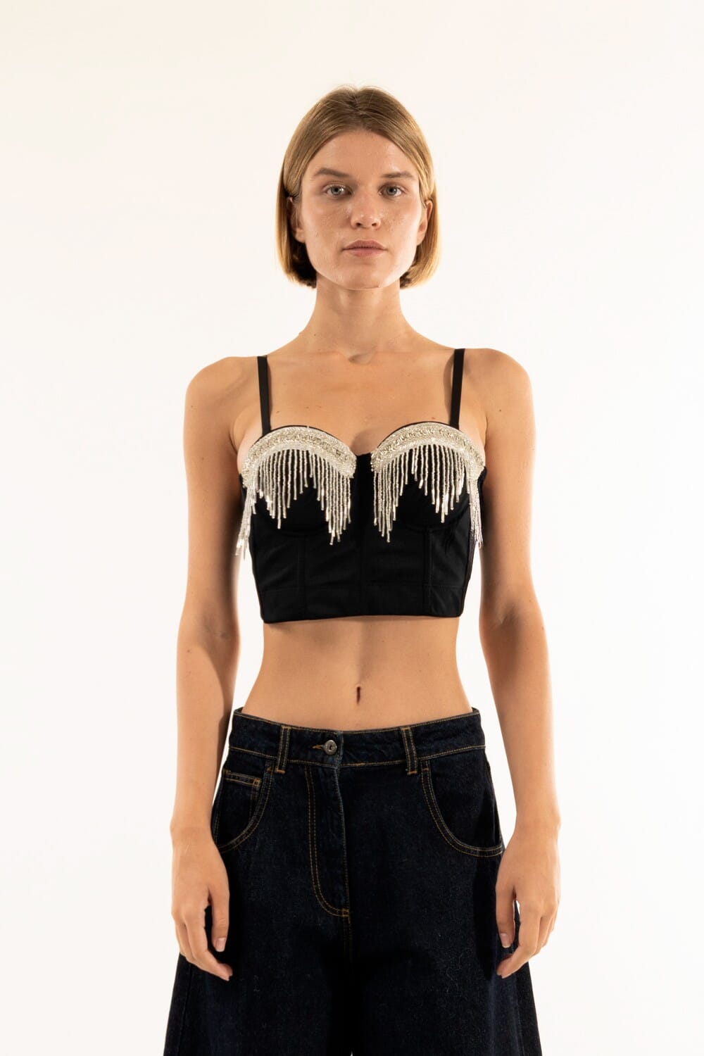 Bustier à encolure en forme de cœur Franges Kontatto