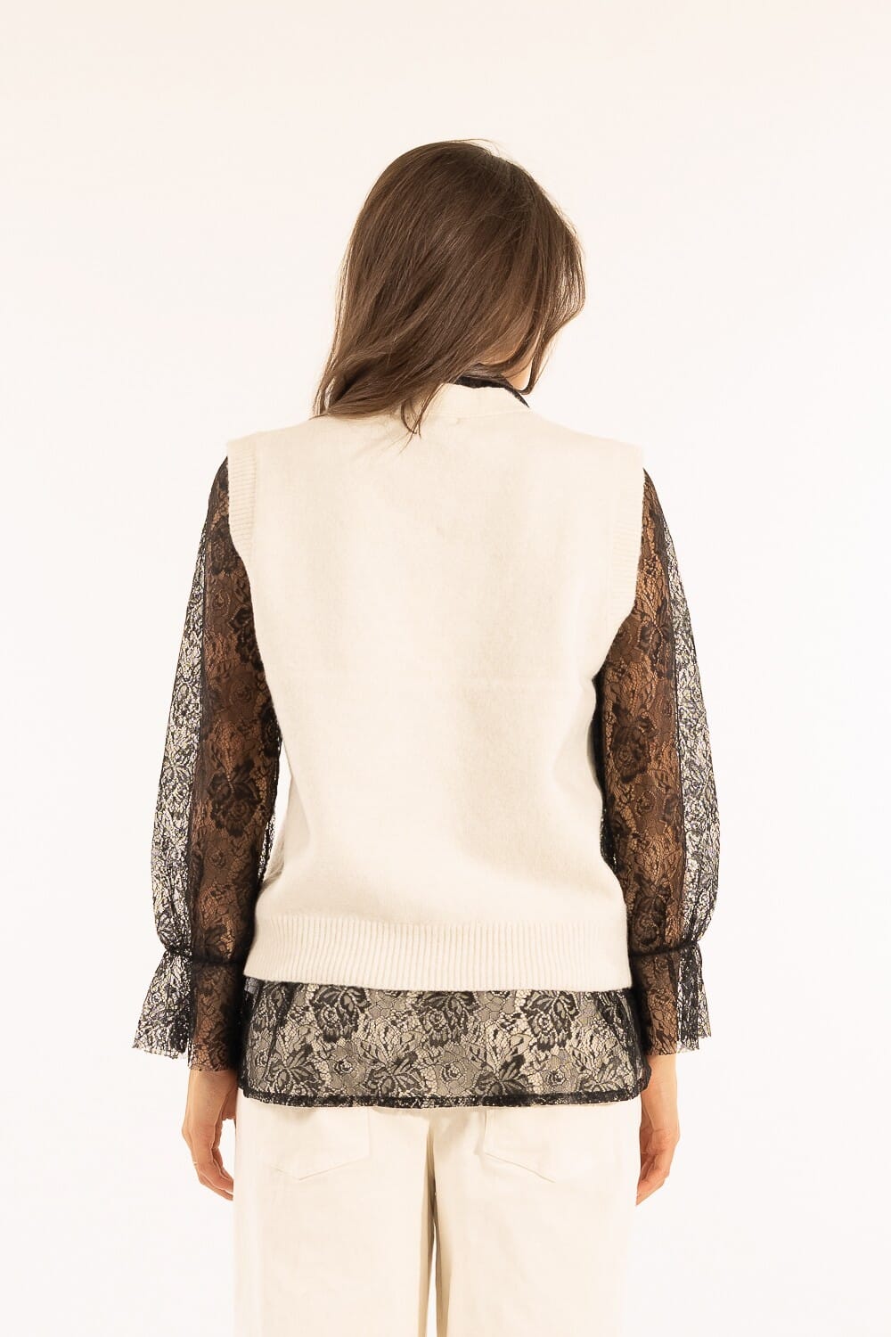 Kontatto Lace Vest And Shirt Set