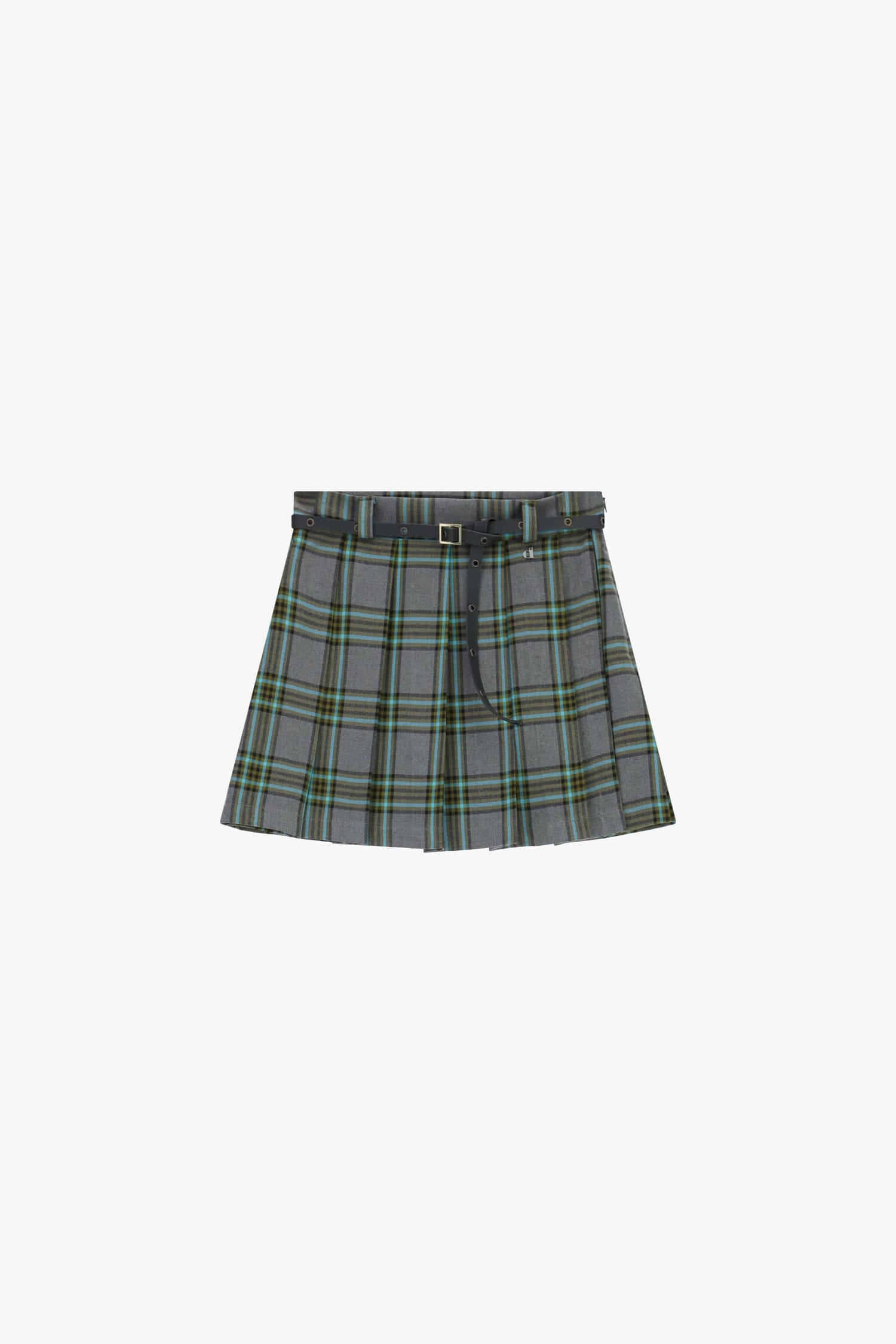Gonna Corta A Pieghe Stampa Tartan Vita Alta Dixie