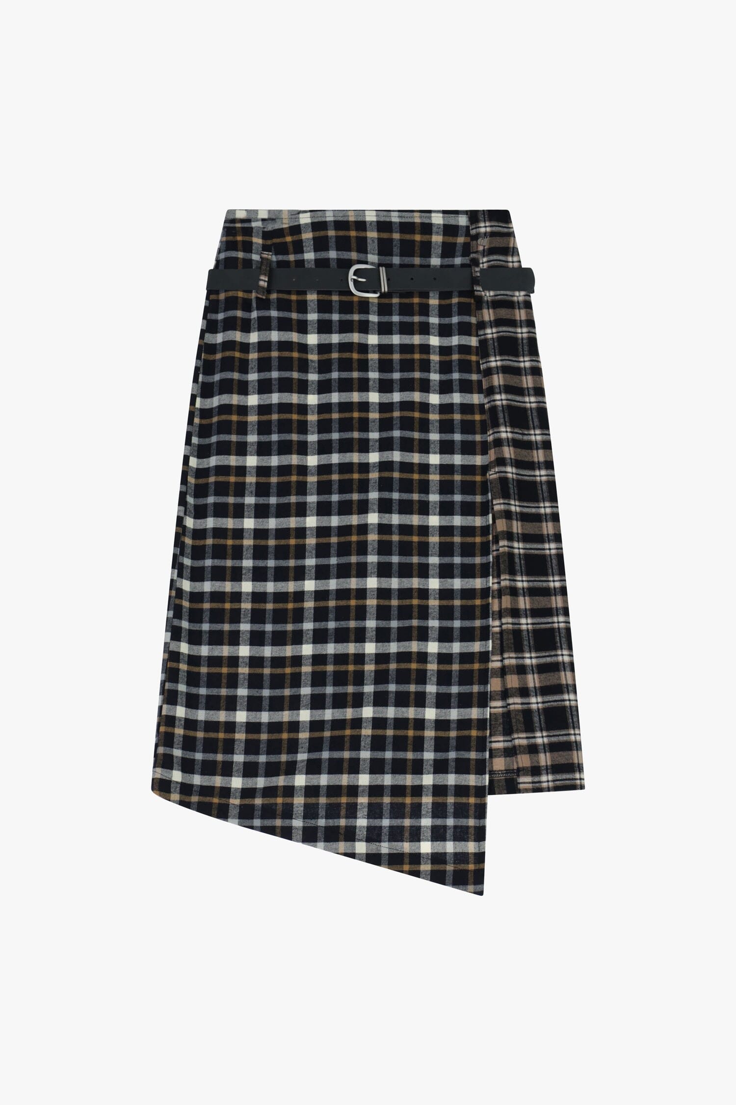 Gonna A Quadri Con Cintura E Taglio Asimmetrico Dixie