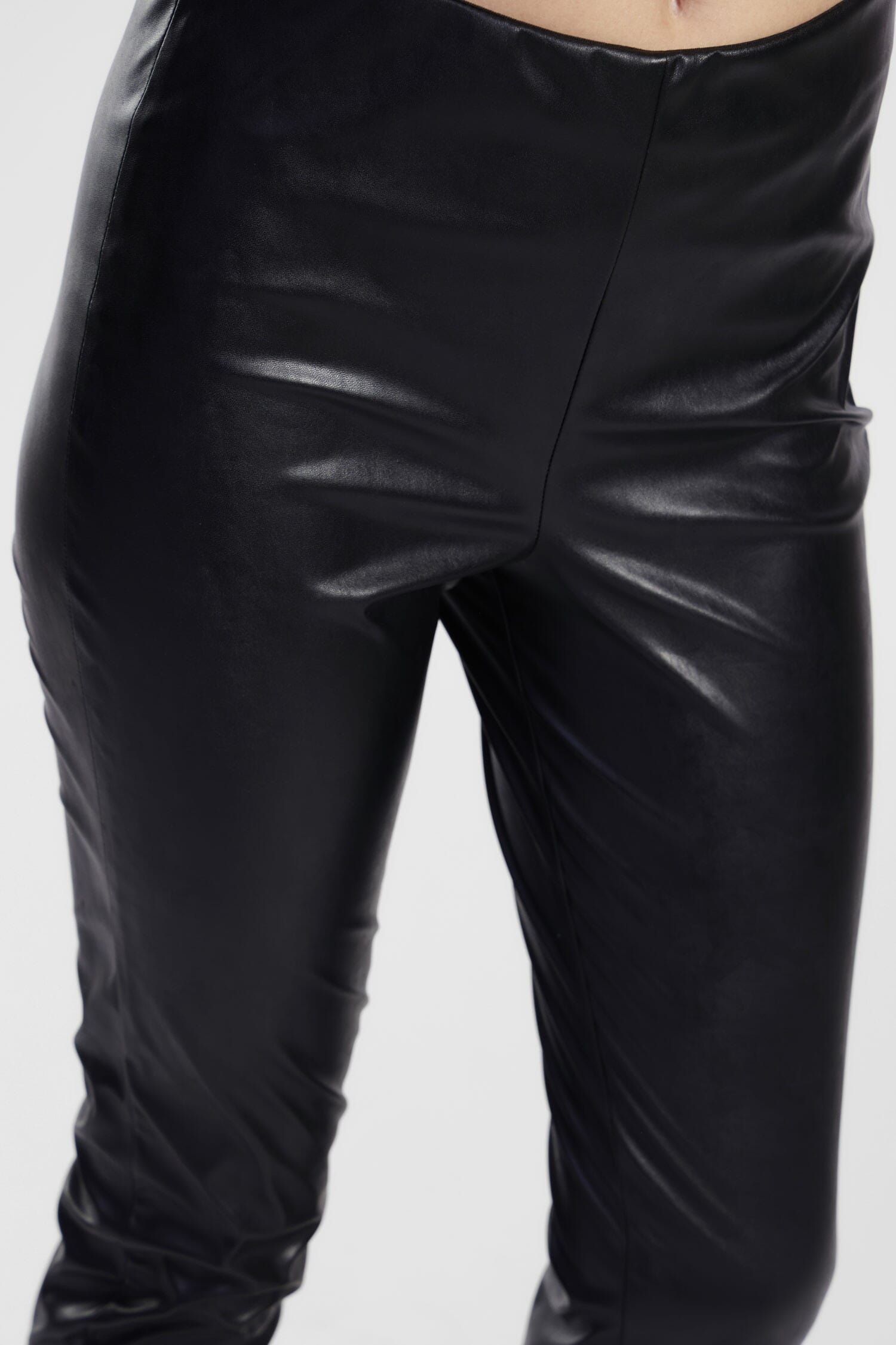 Pantalon Skinny Taille Haute Cuir Effet Dixie