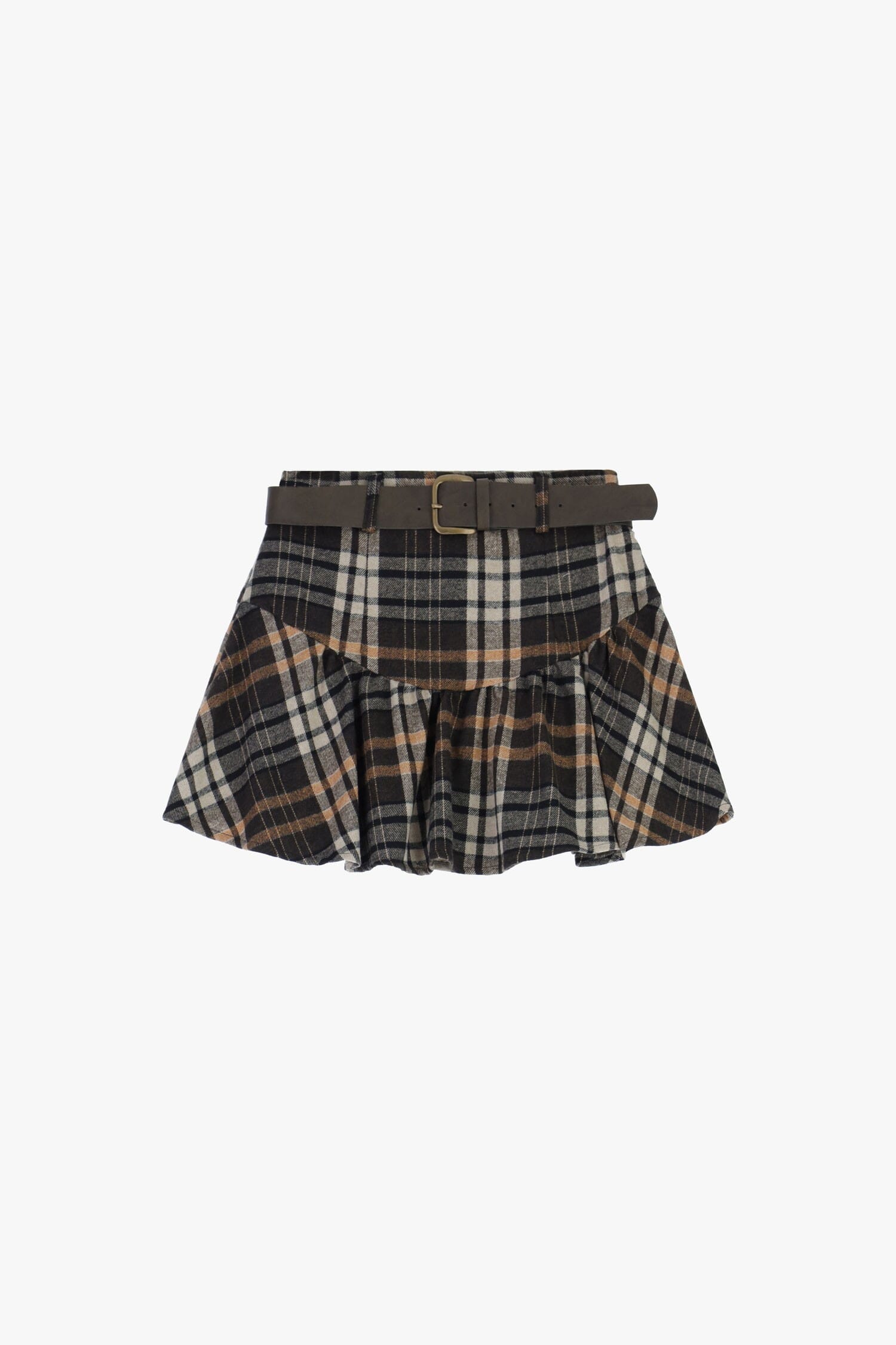 Gonna Corta A Quadri Con Cintura E Volant Dixie