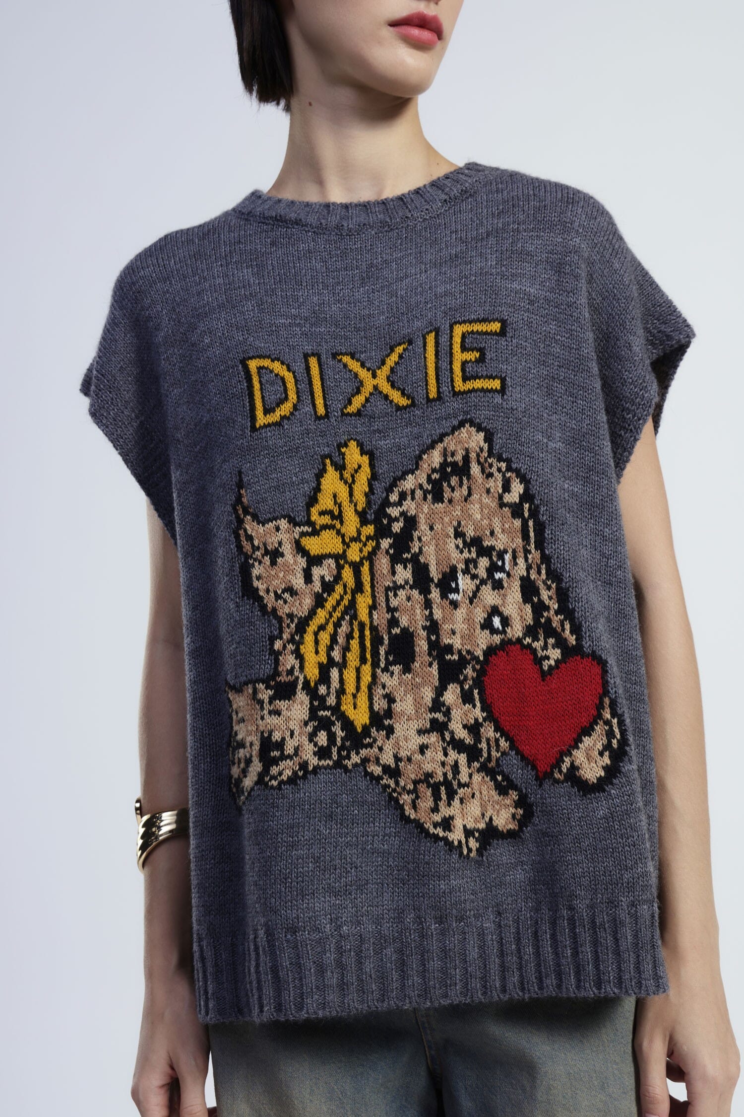 Top Girocollo Con Doppio Dettaglio Catena Frontale Dixie