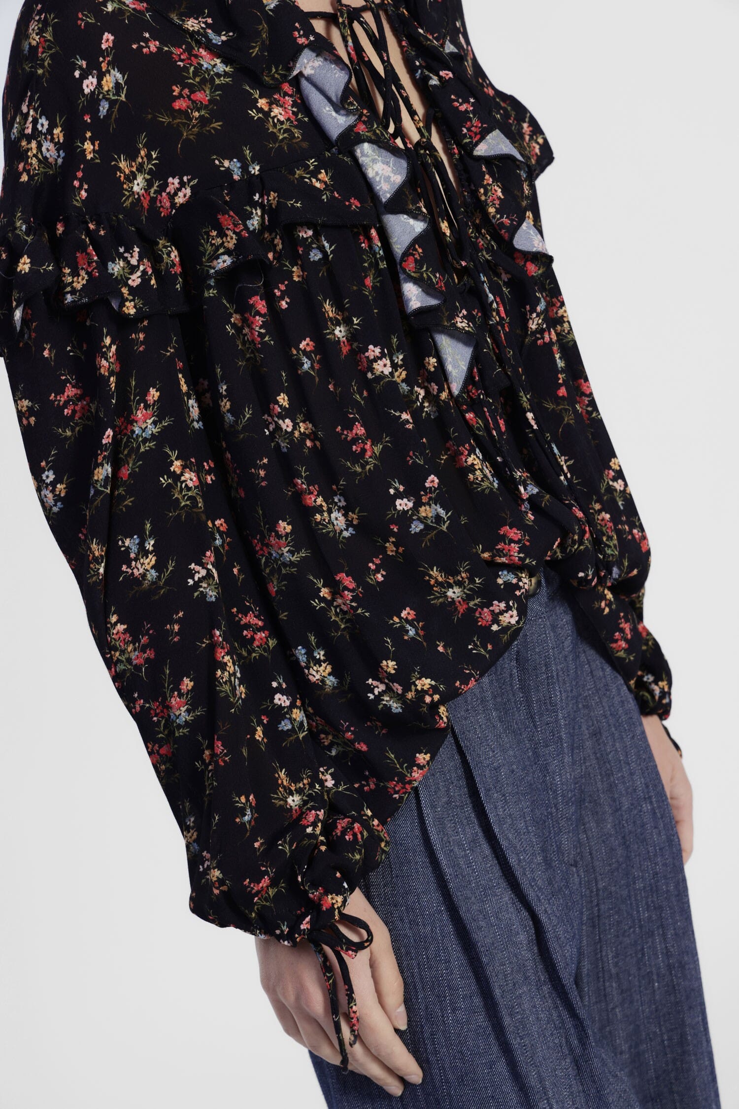 Dixie - Chemisier large à volants et imprimé floral