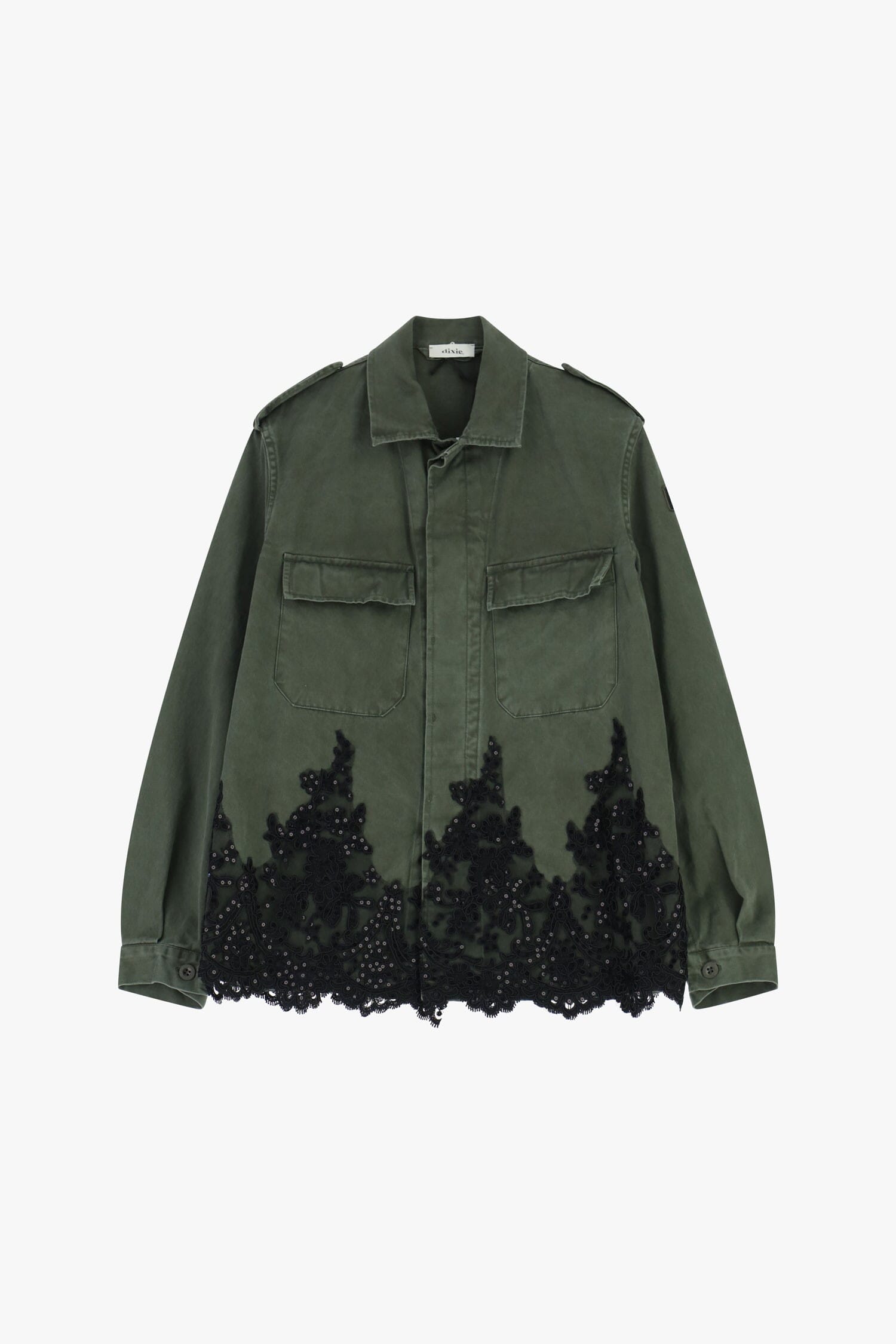 Chemise avec poches et broderie en dentelle sur le bas Dixie