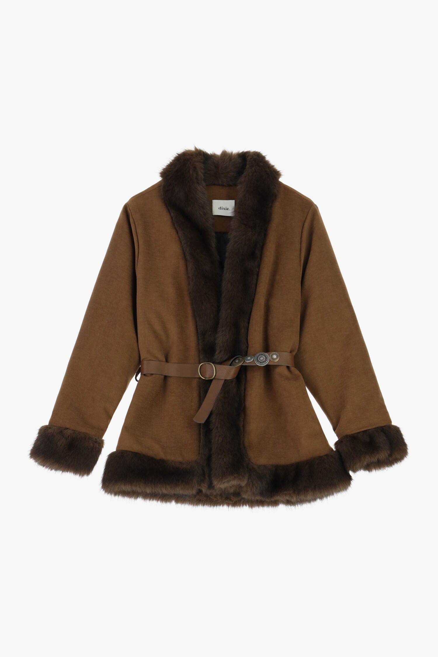 Eco-Fur Con Cintura E Profili A Contrasto Dixie