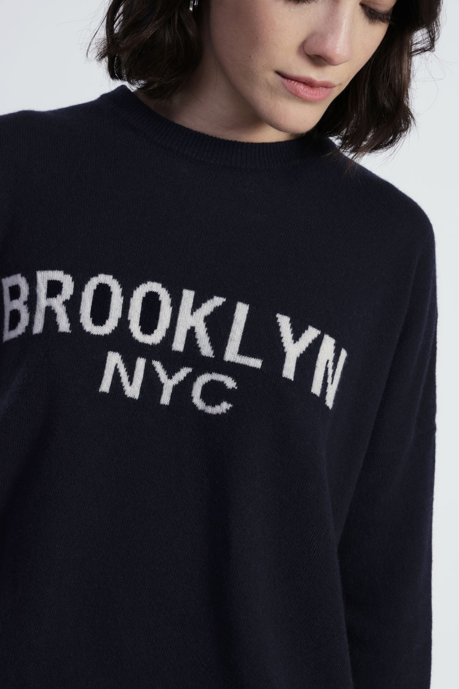 City Print Crew Neck Sweater Front Dixie