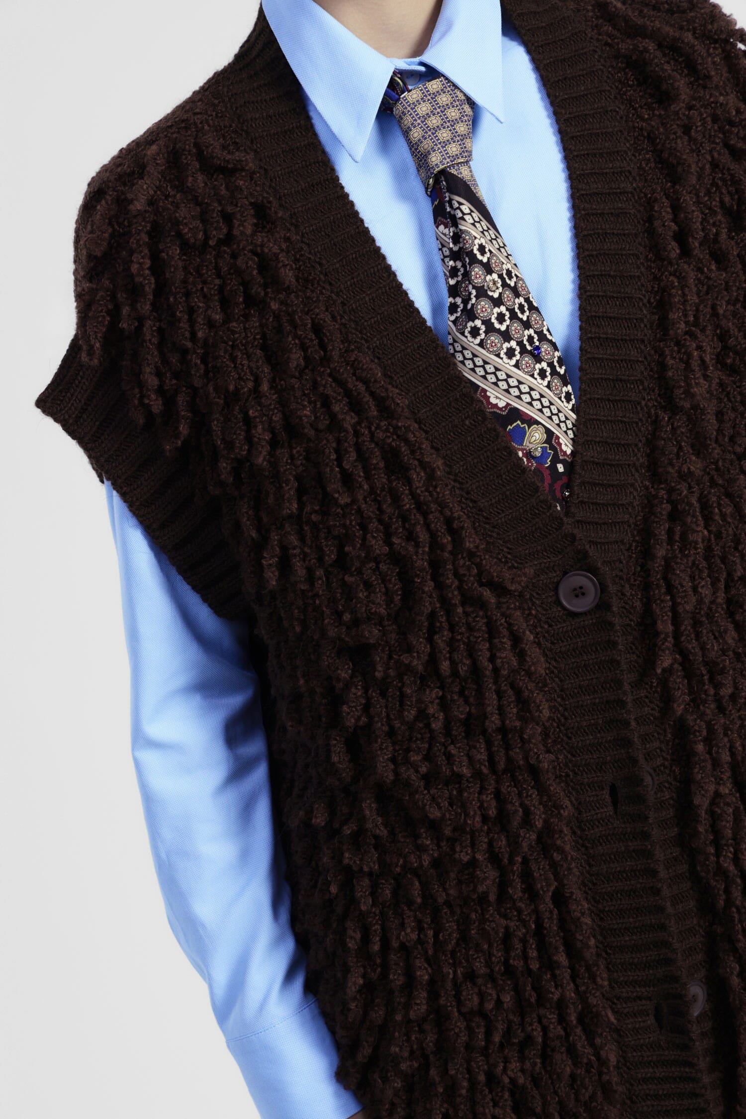 Knitted Vest With Dixie Hedgehog Effect Panel