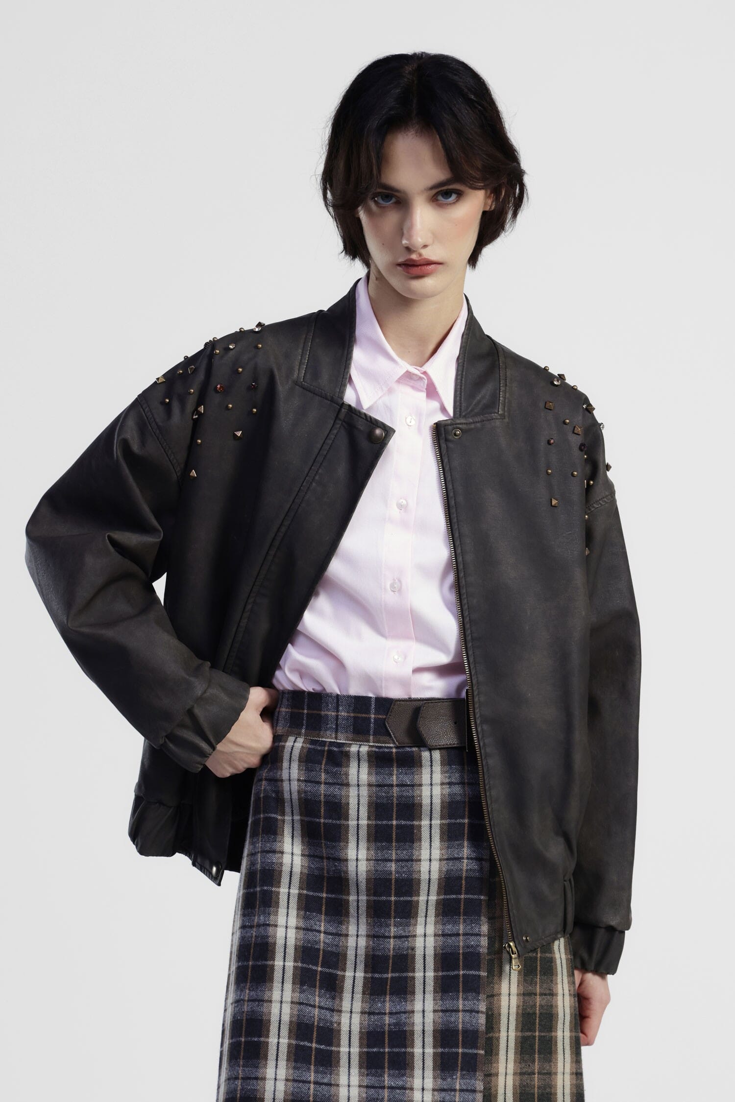 Bomber Jacket With Appliqués And Front Closure Dixie