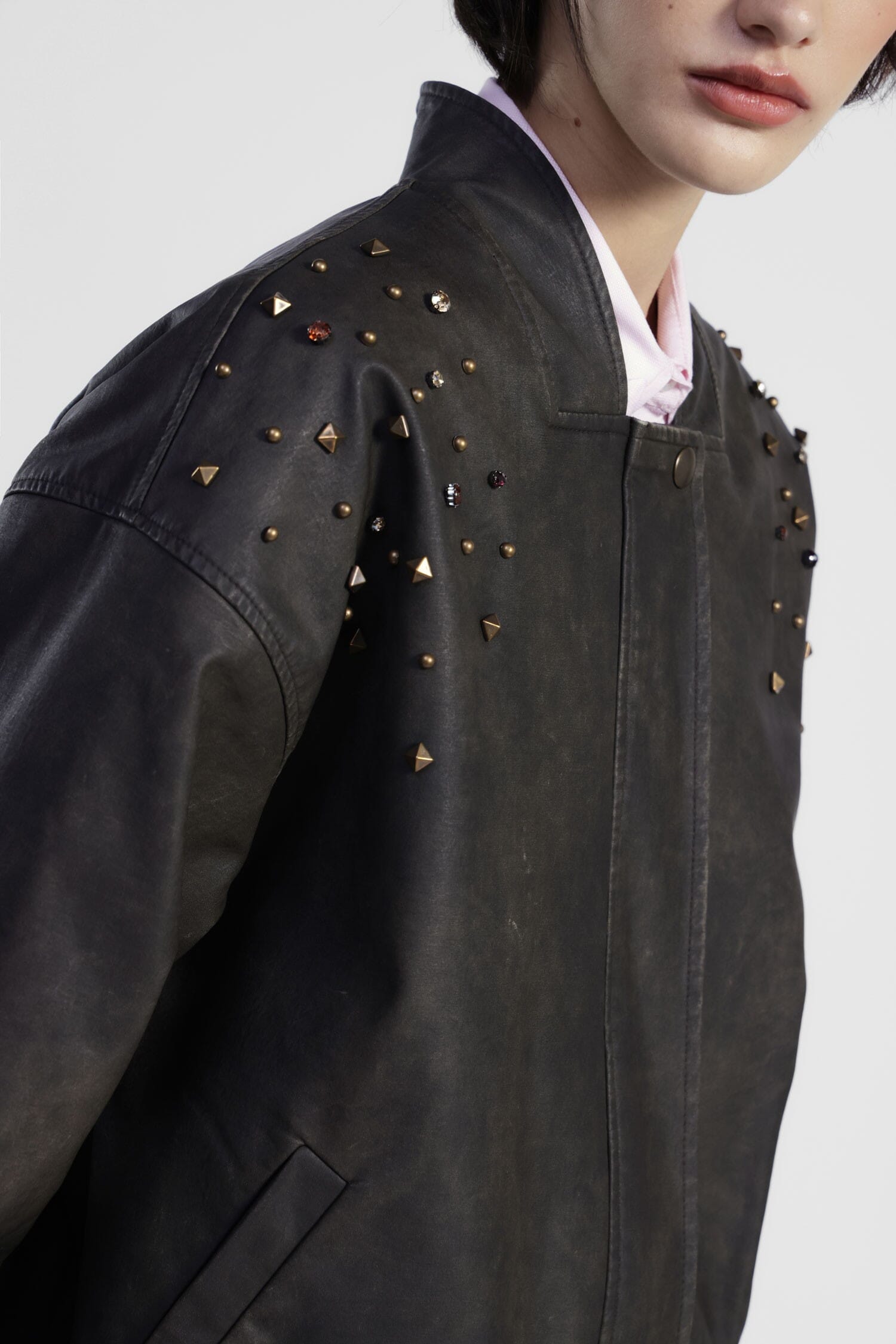 Bomber Jacket With Appliqués And Front Closure Dixie