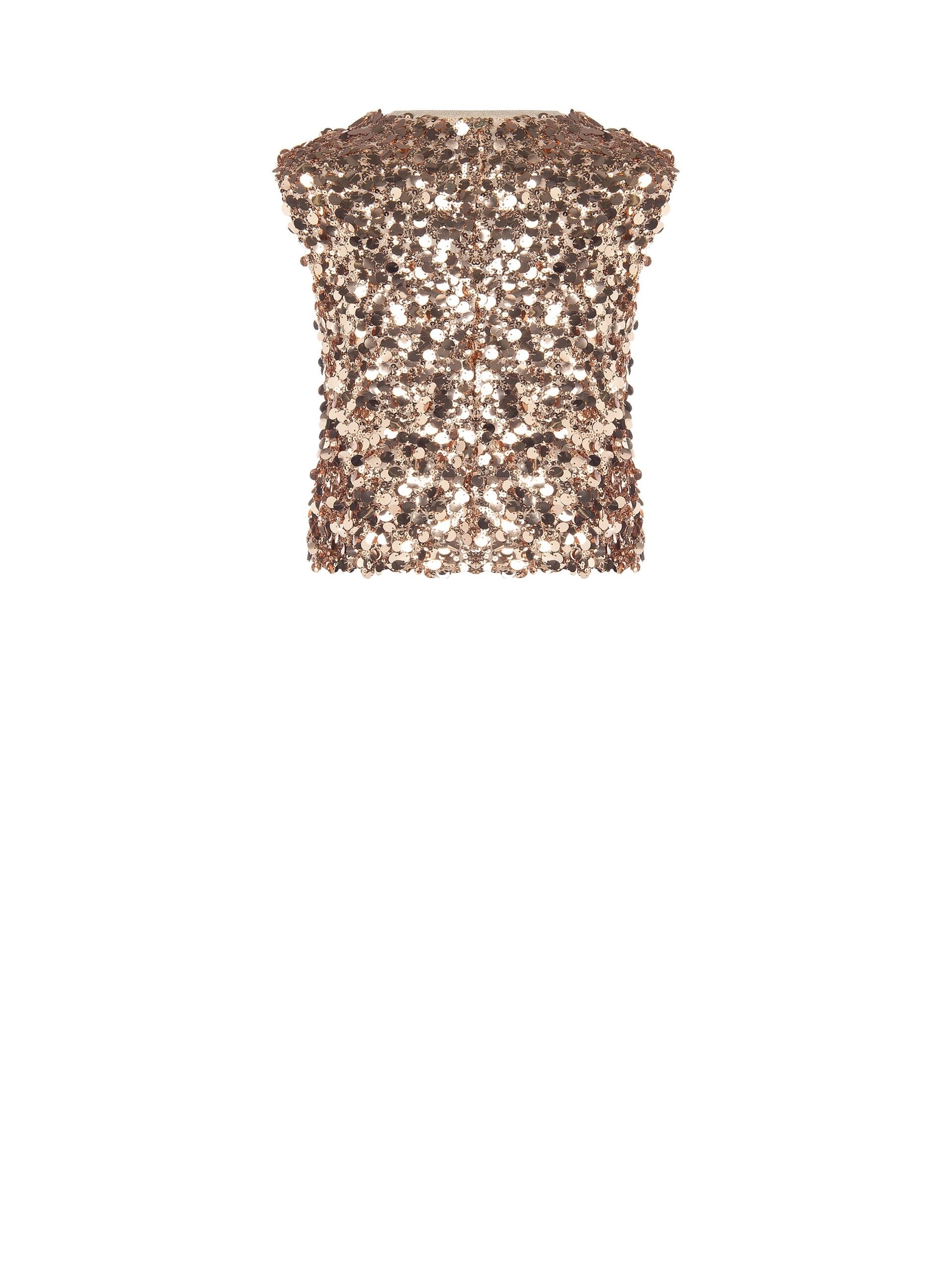 Top Ricoperto Di Maxi Paillettes Con Girocollo In Lurex Rinascimento