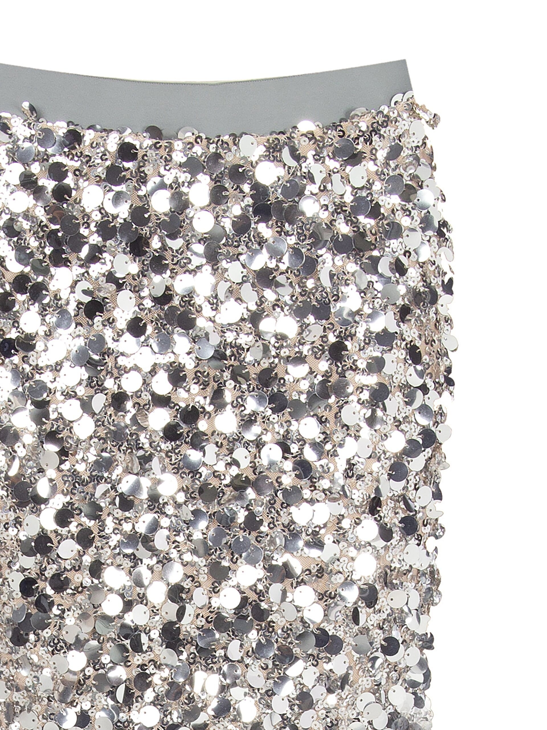 Minigonna Ricoperta Di Maxi Paillettes Rinascimento