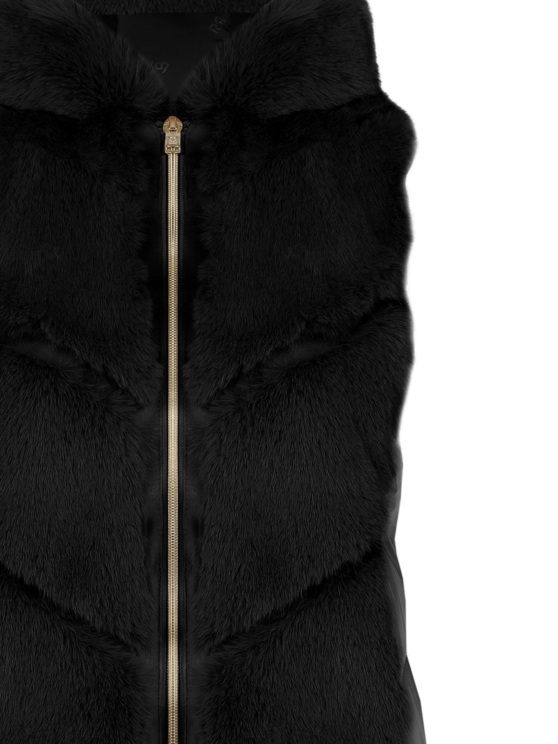 Piumino Medio Smanicato Con Cappuccio E Dettagli In Pelliccia Sintetica Rinascimento