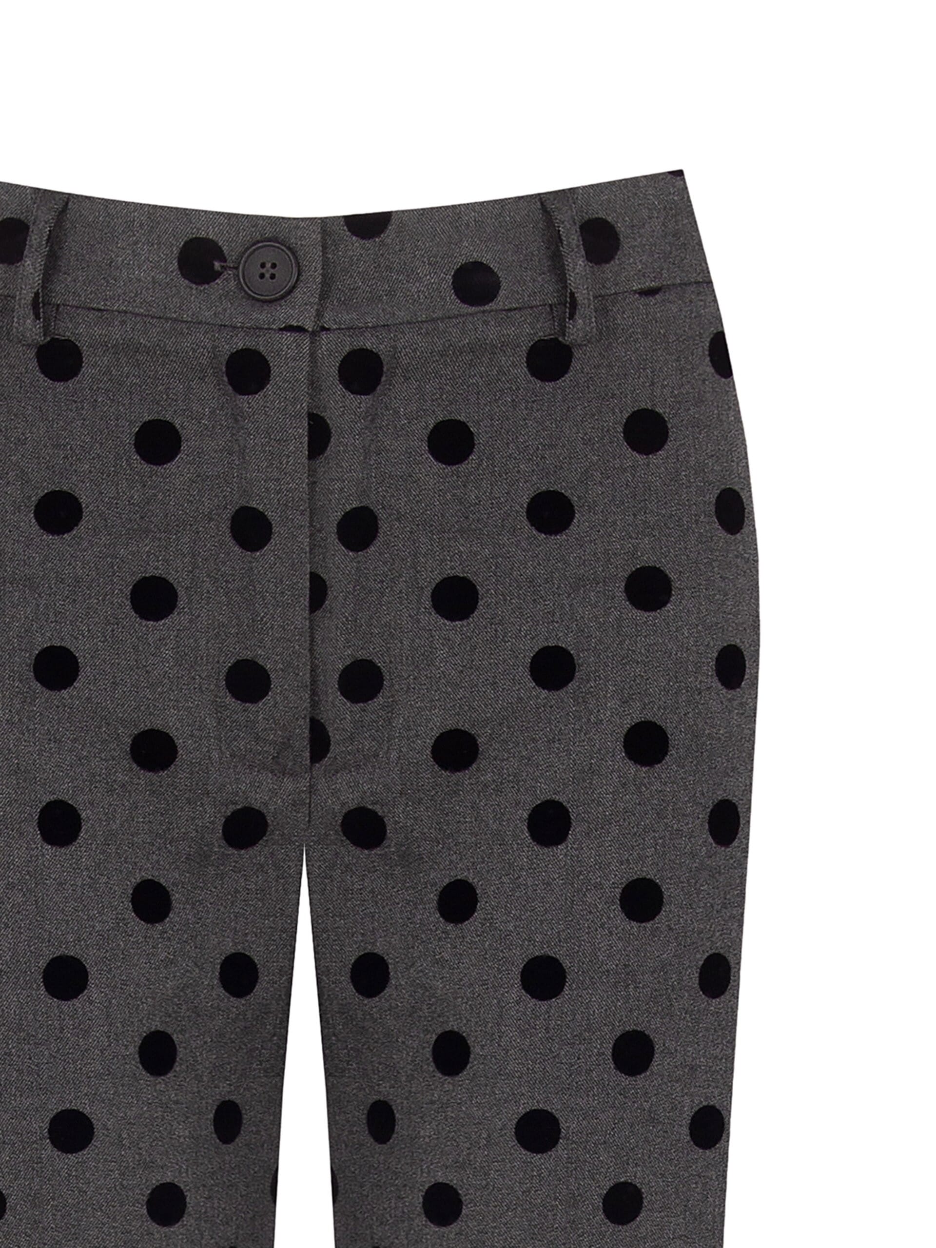 Pantaloni A Zampa A Pois Floccati Con Elastico Dietro Rinascimento