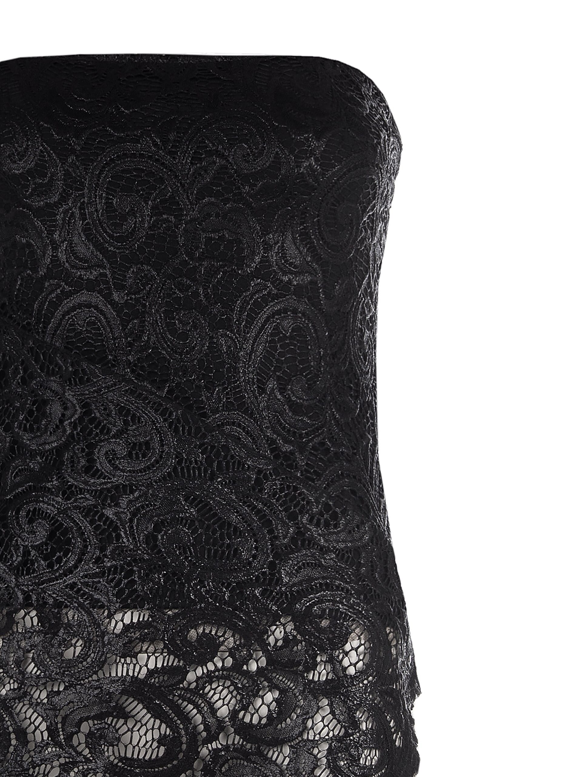 Top Asimmetrico In Pizzo Spalmato Arricciato Sui Fianchi Rinascimento