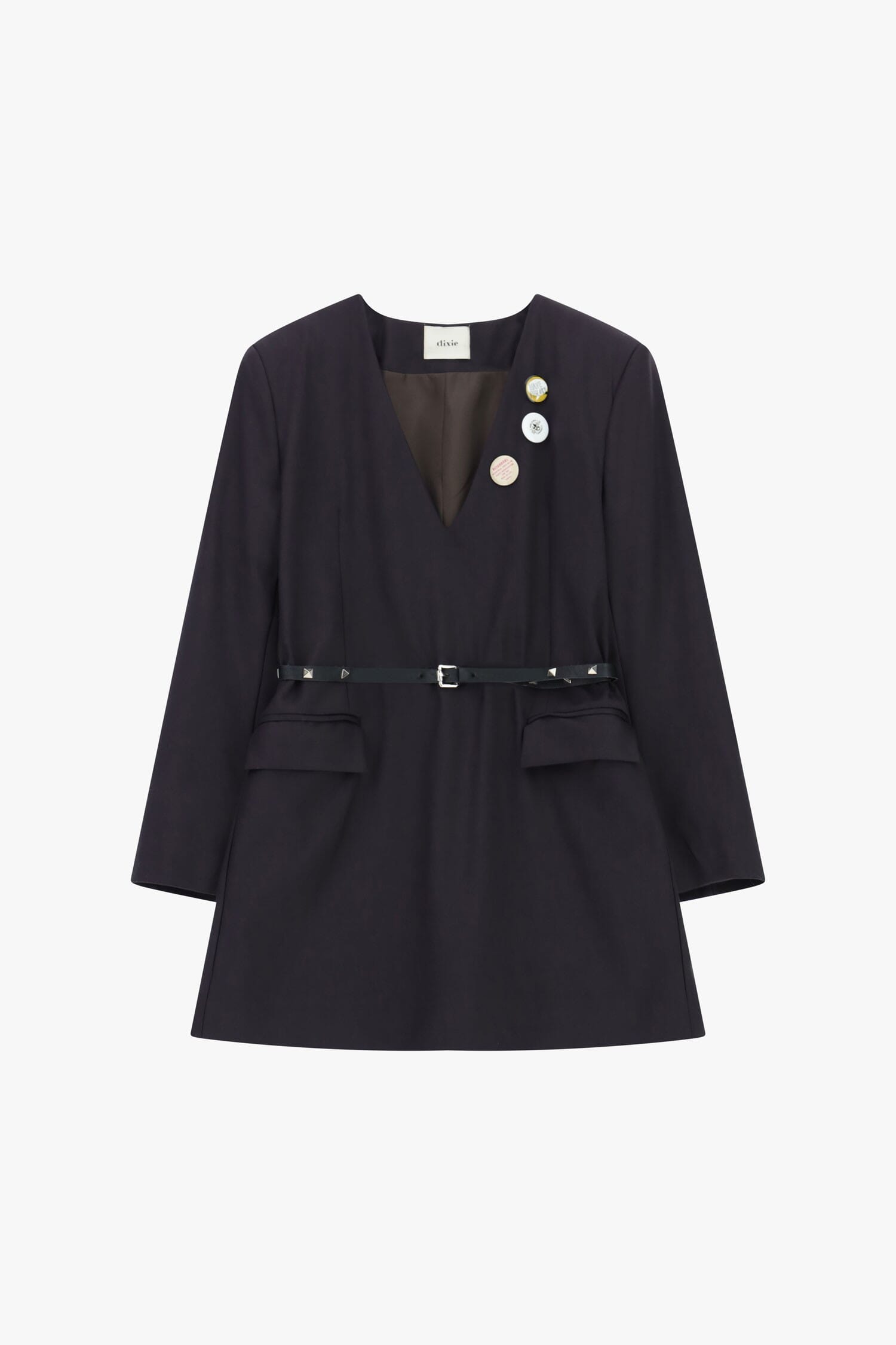 Abito Corto Con Cintura E Bottoni Decorativi Dixie