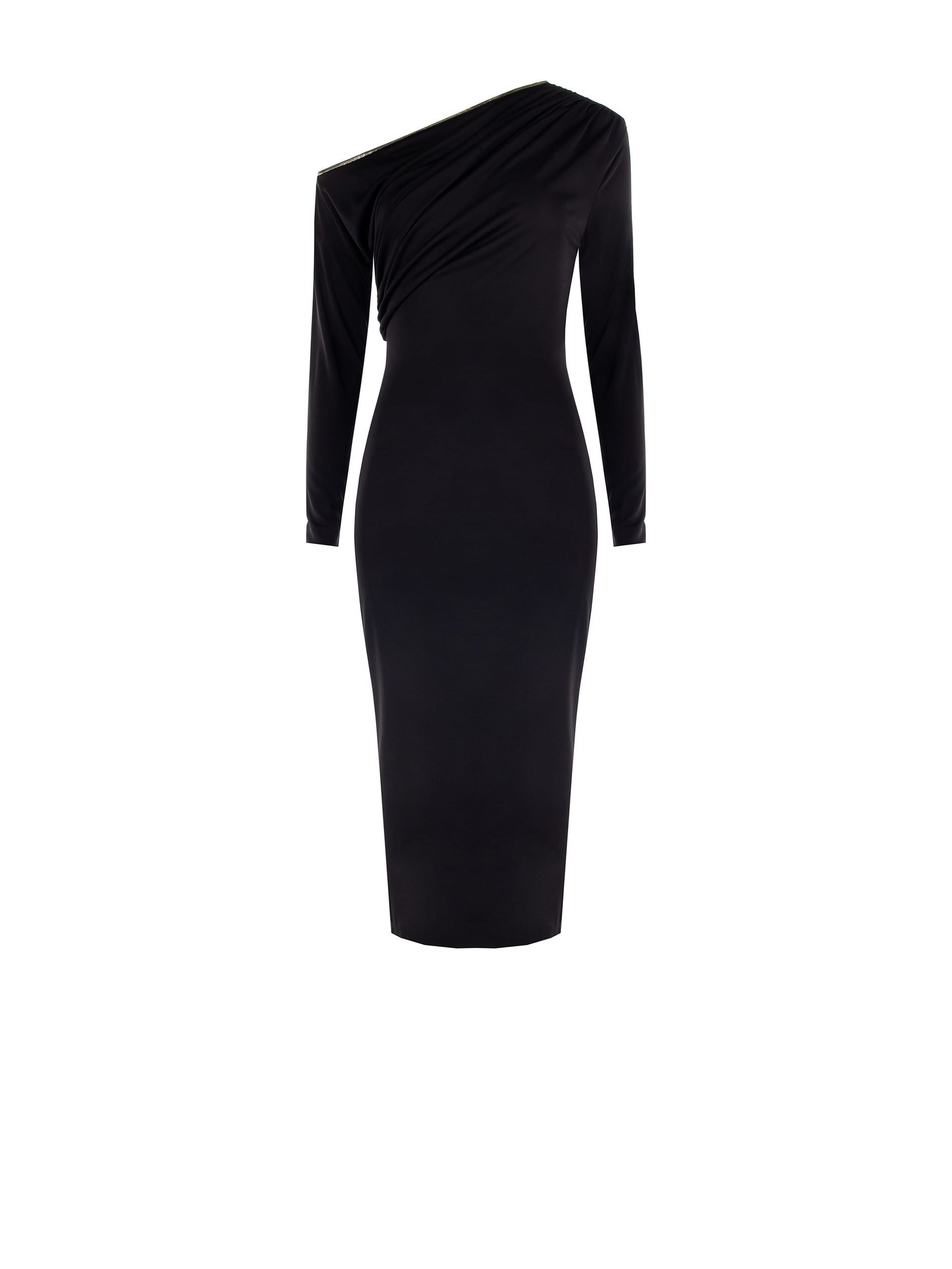 Abito Midi A Tubino In Maglina Con Scollo Dorato Rinascimento