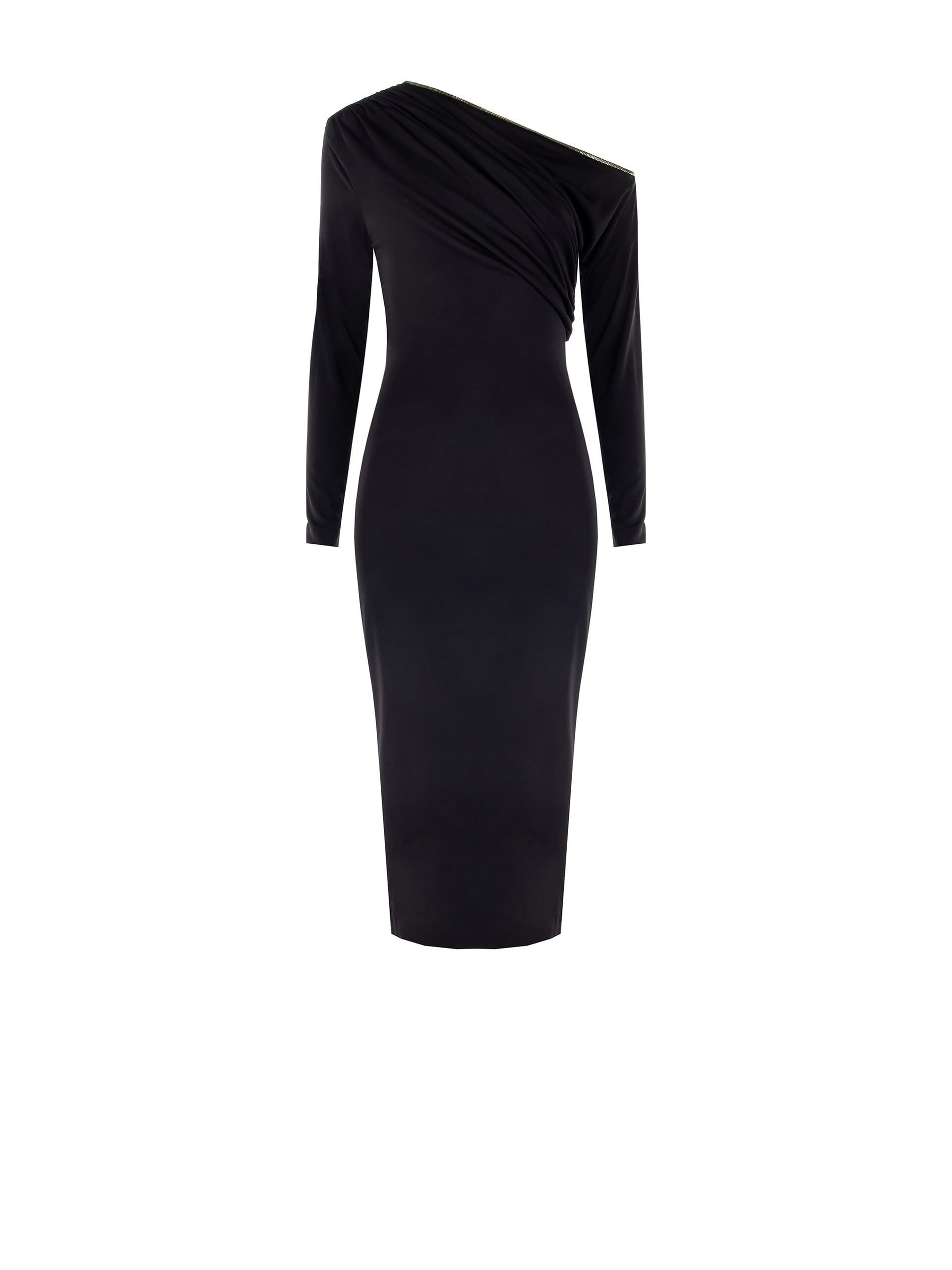 Abito Midi A Tubino In Maglina Con Scollo Dorato Rinascimento