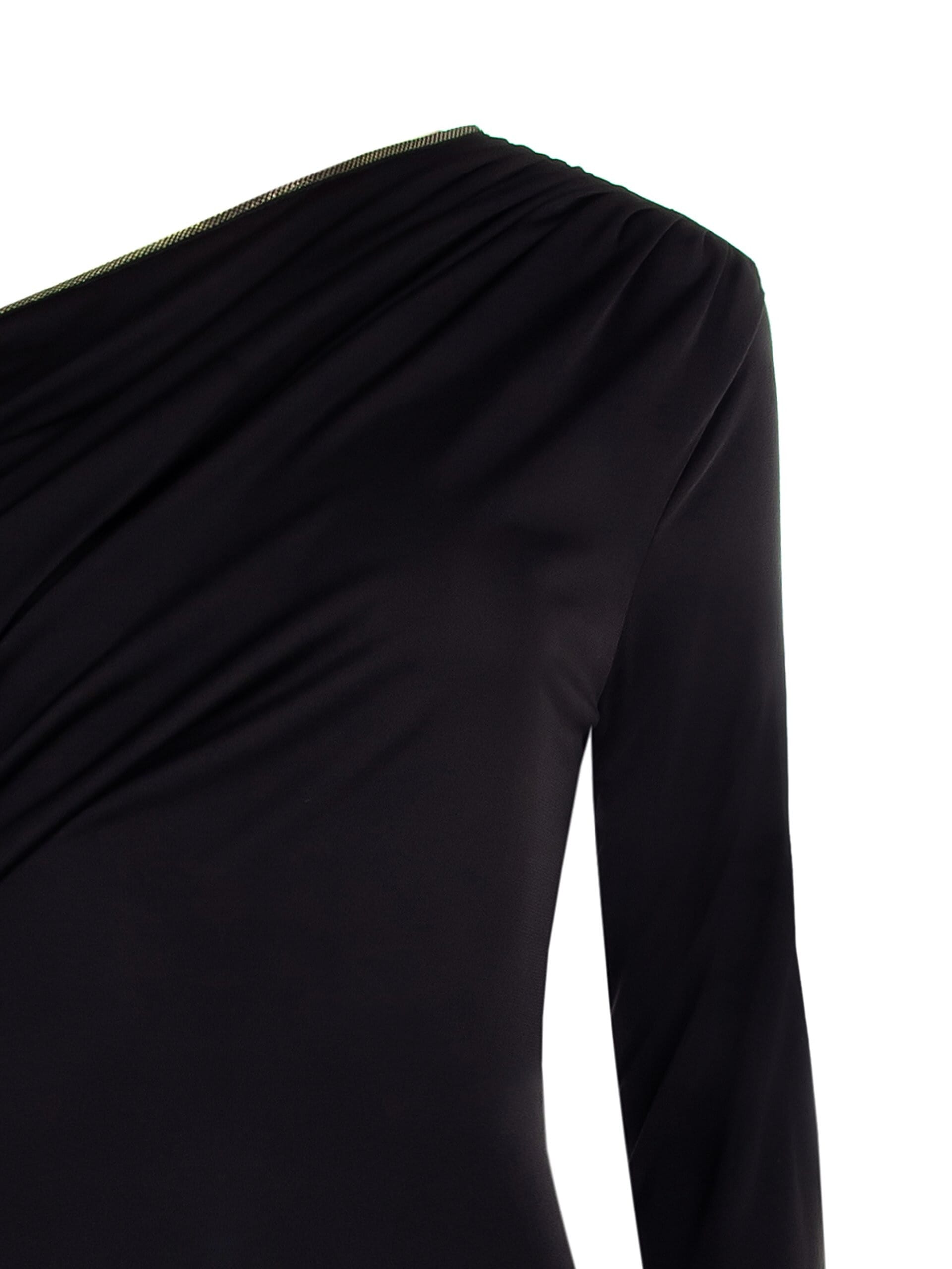 Abito Midi A Tubino In Maglina Con Scollo Dorato Rinascimento