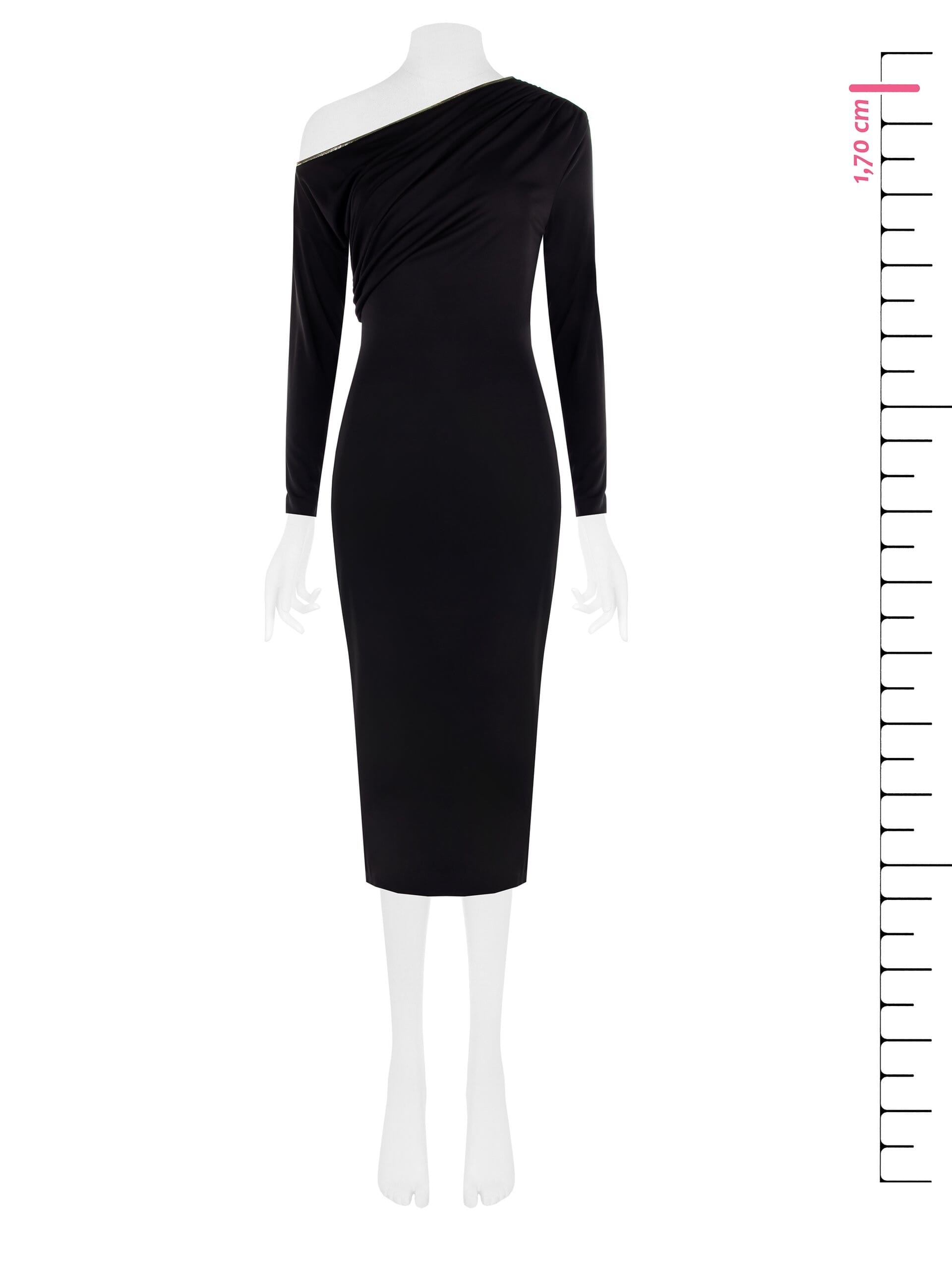 Abito Midi A Tubino In Maglina Con Scollo Dorato Rinascimento