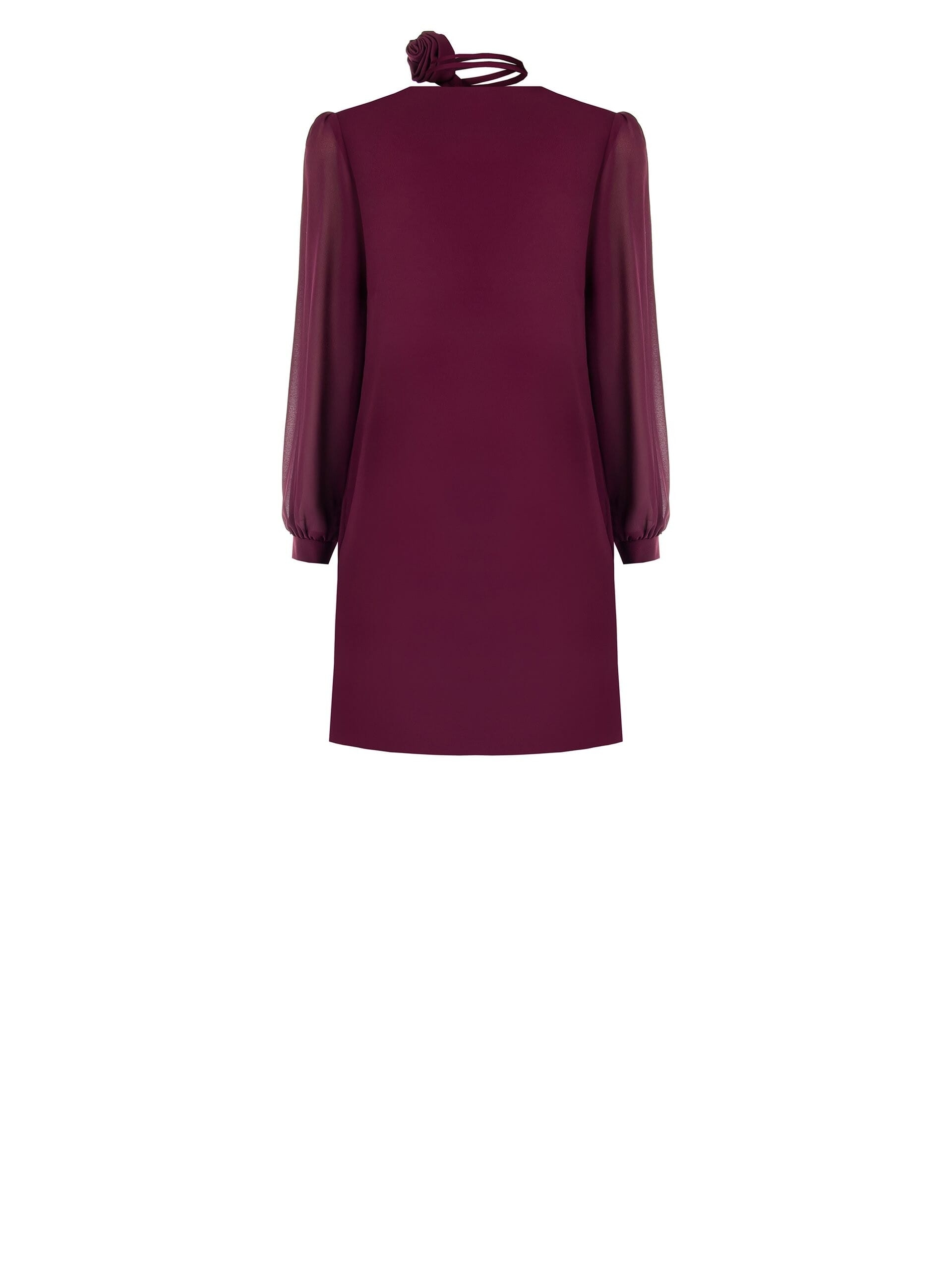 Short Scuba Crepe Trapeze Dress With Pockets And Pink Detachable Belt Rinascimento