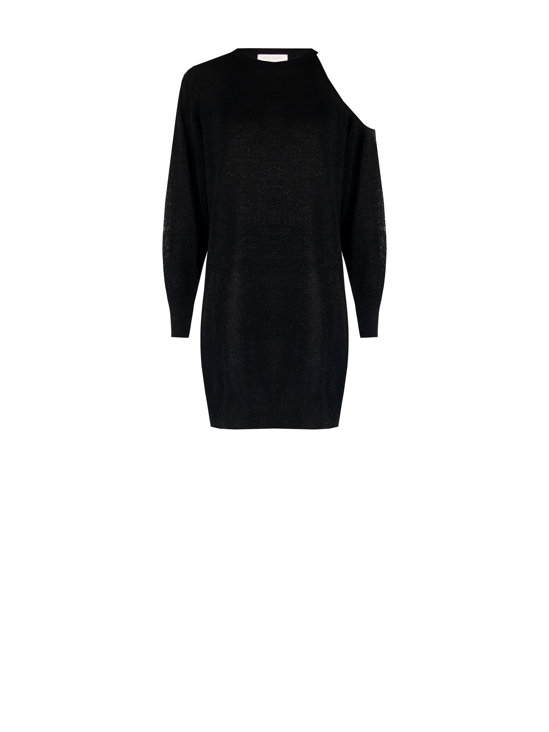 Abito Maglia Leggera Con Filato In Lurex Effetto Glitter E Cut-Out Su Una Spalla Rinascimento