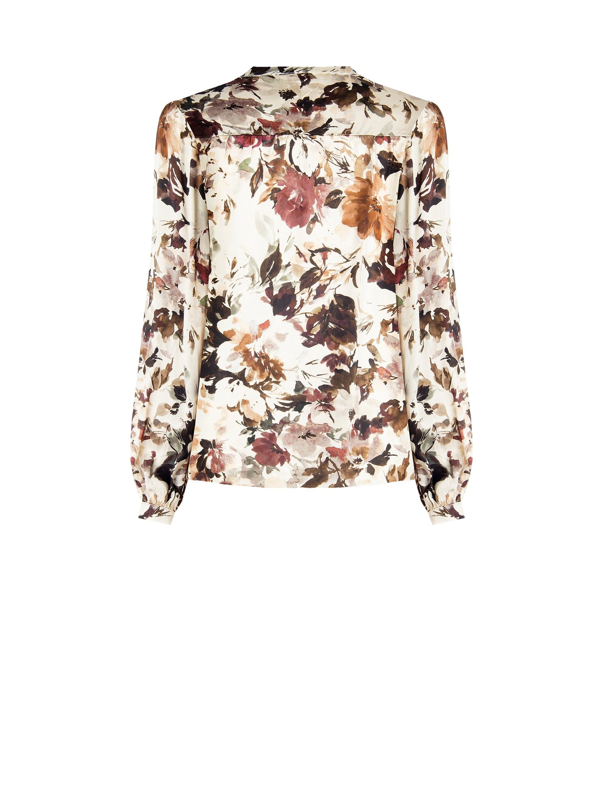 Blusa In Raso A Fiori Con Scollo A V Rinascimento