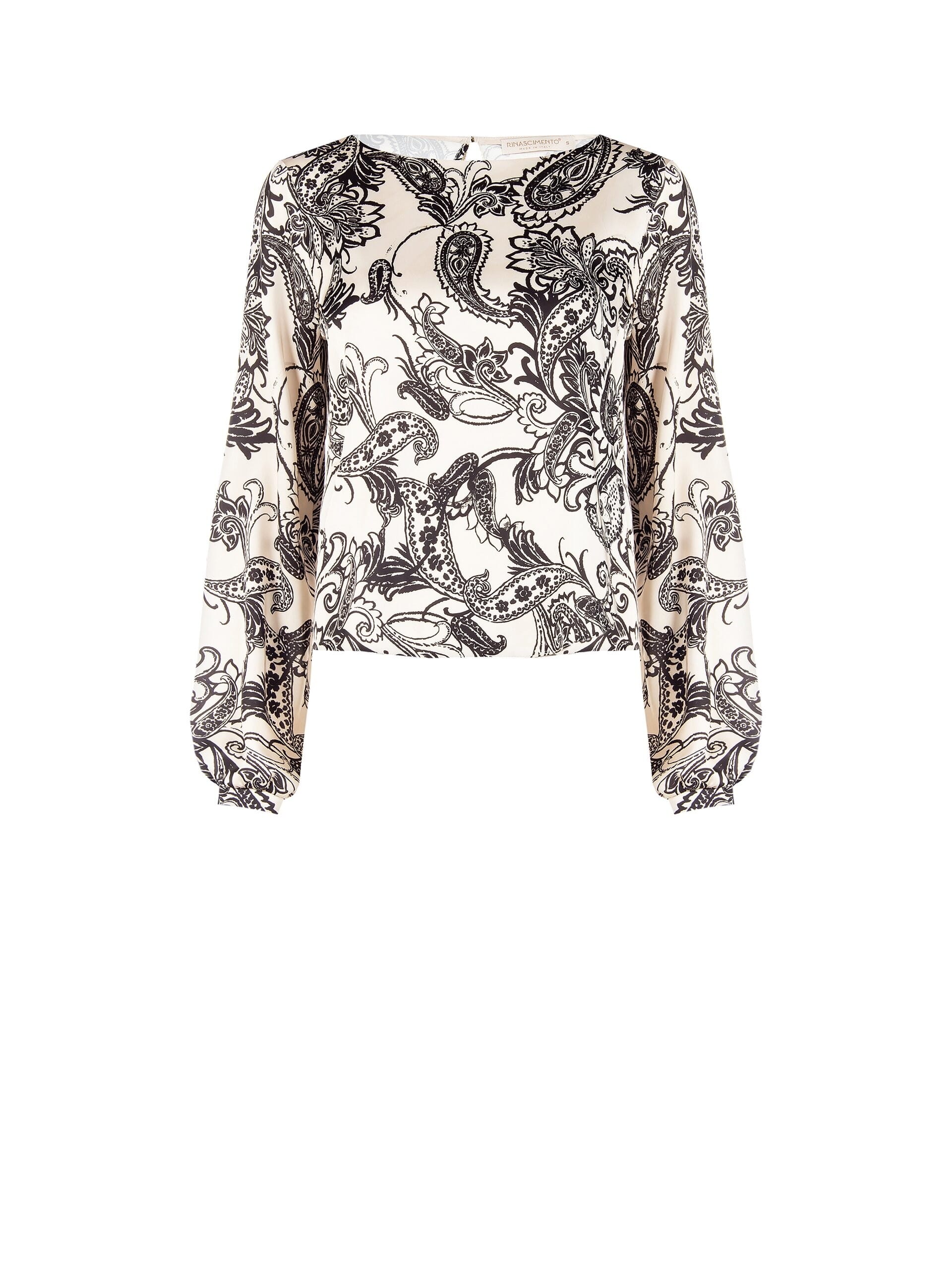 Blouse large en satin à motif baroque de la Rinascimento