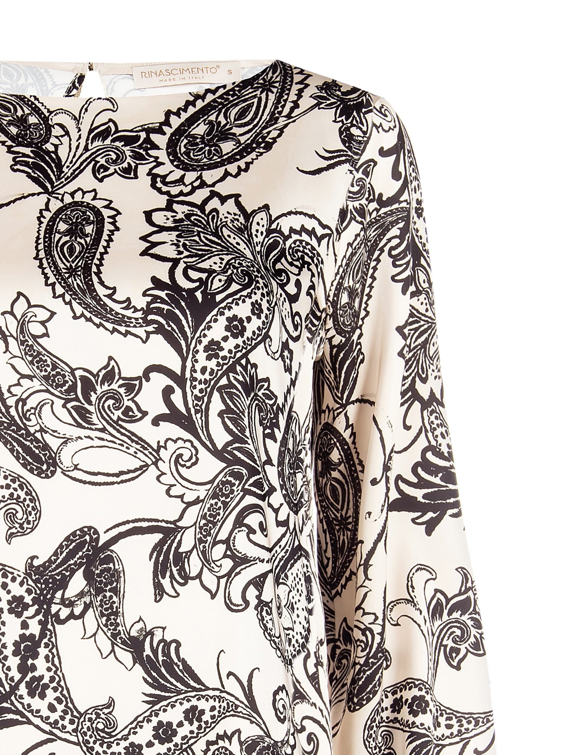 Blouse large en satin à motif baroque de la Rinascimento