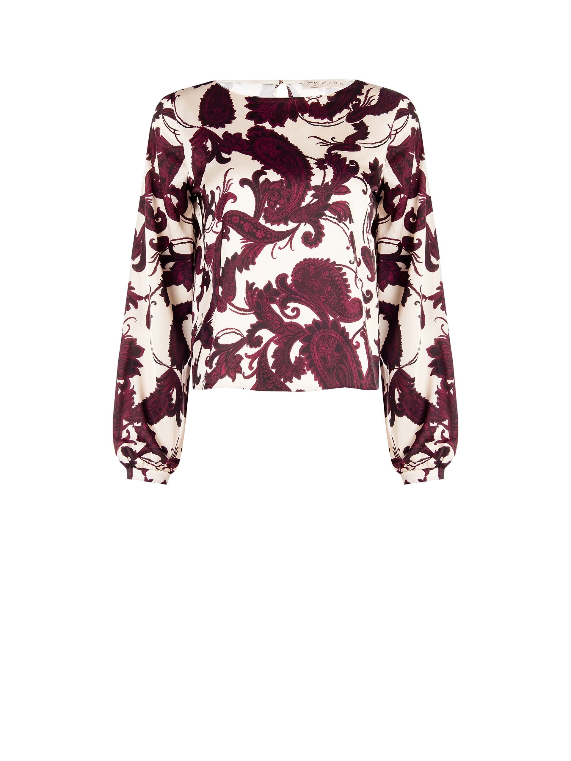 Blouse large en satin à motif baroque de la Rinascimento