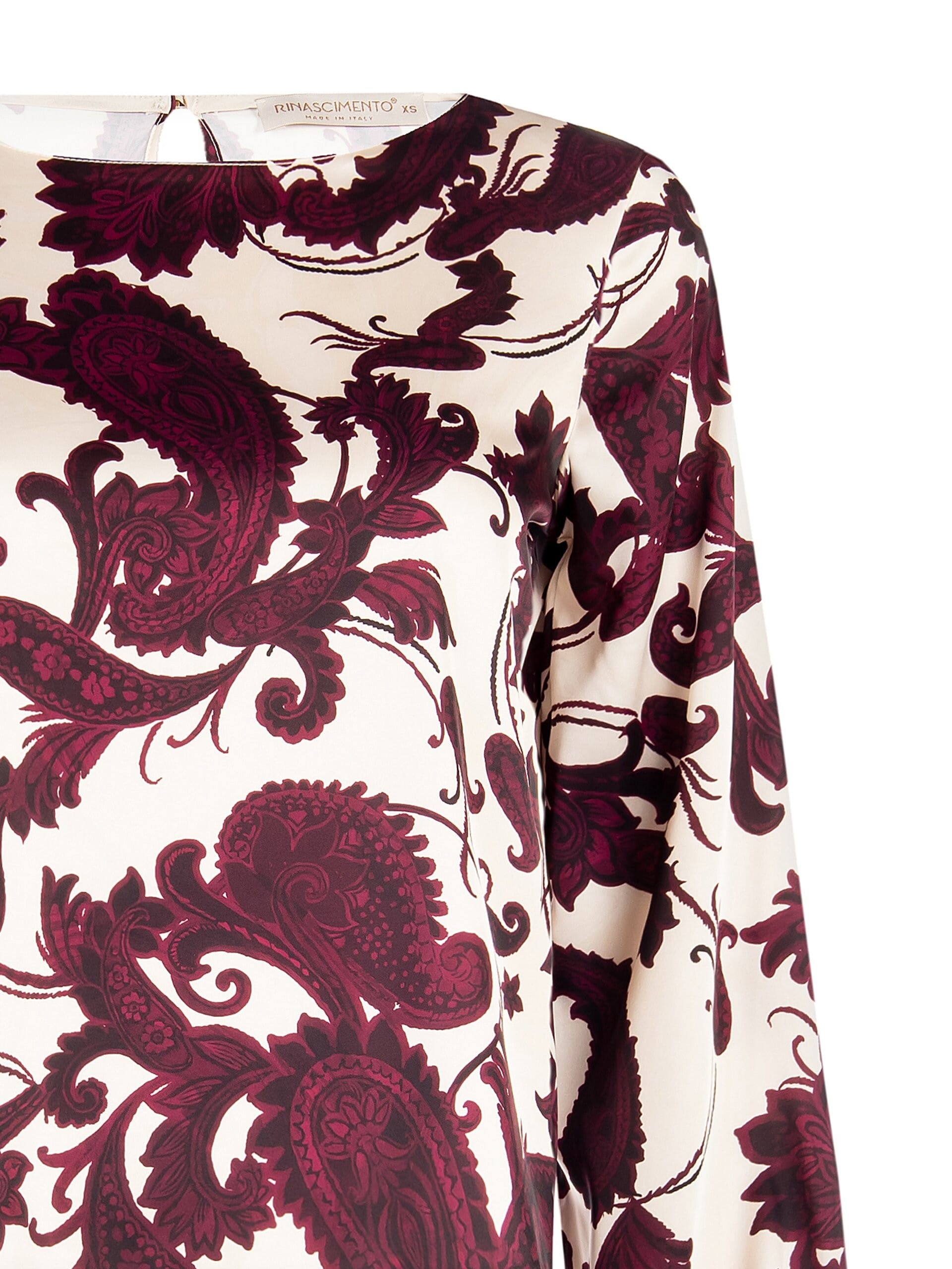 Blouse large en satin à motif baroque de la Rinascimento