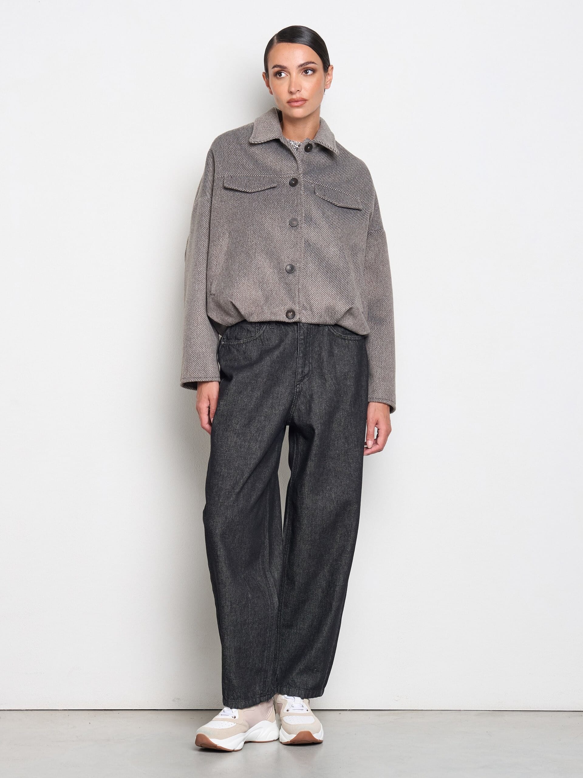 Rinascimento Velour Balloon Crop Coat