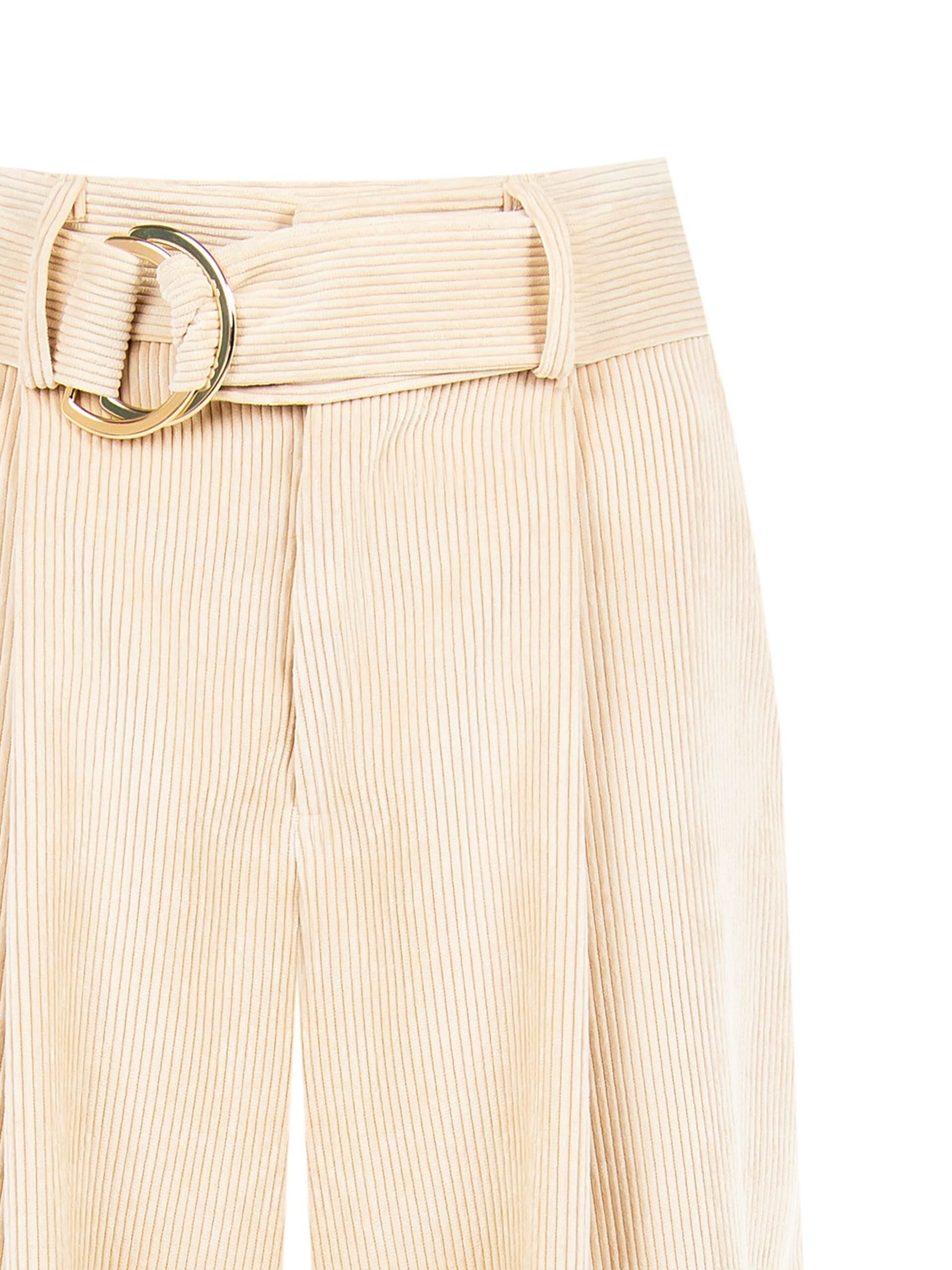 Bermuda Larghi Con Pinces In Velluto A Coste Rinascimento