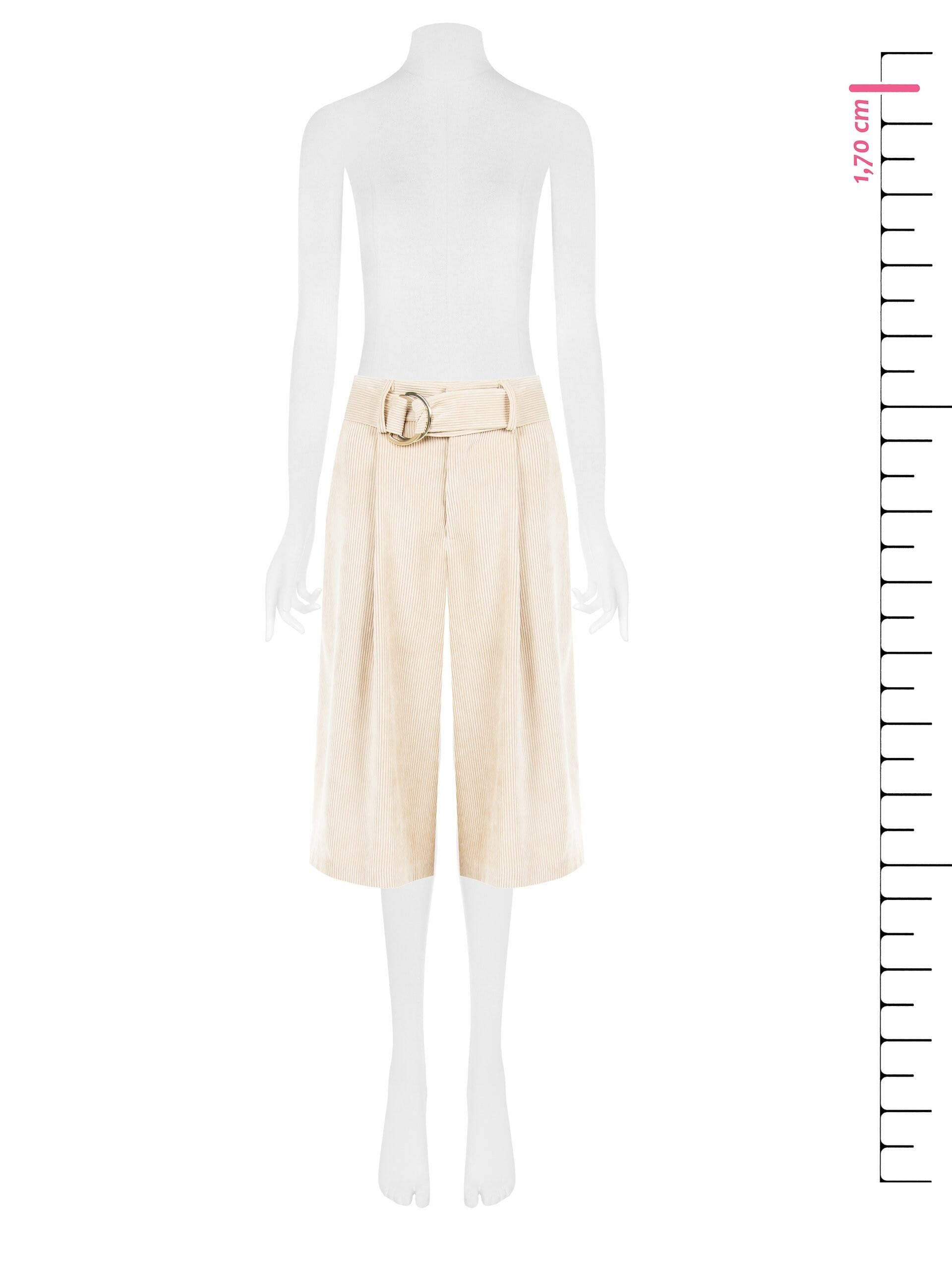 Bermuda Larghi Con Pinces In Velluto A Coste Rinascimento