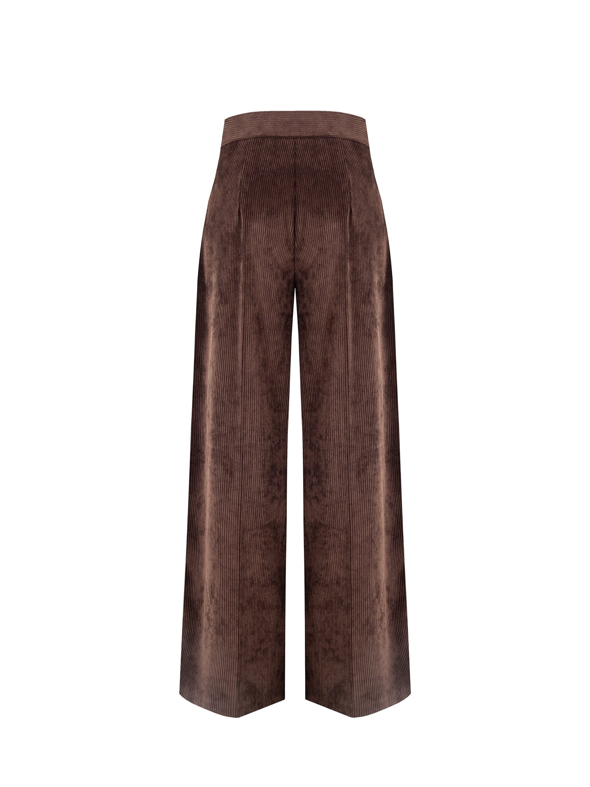 Pantaloni Palazzo In Velluto A Coste Con Doppia Pinces Rinascimento